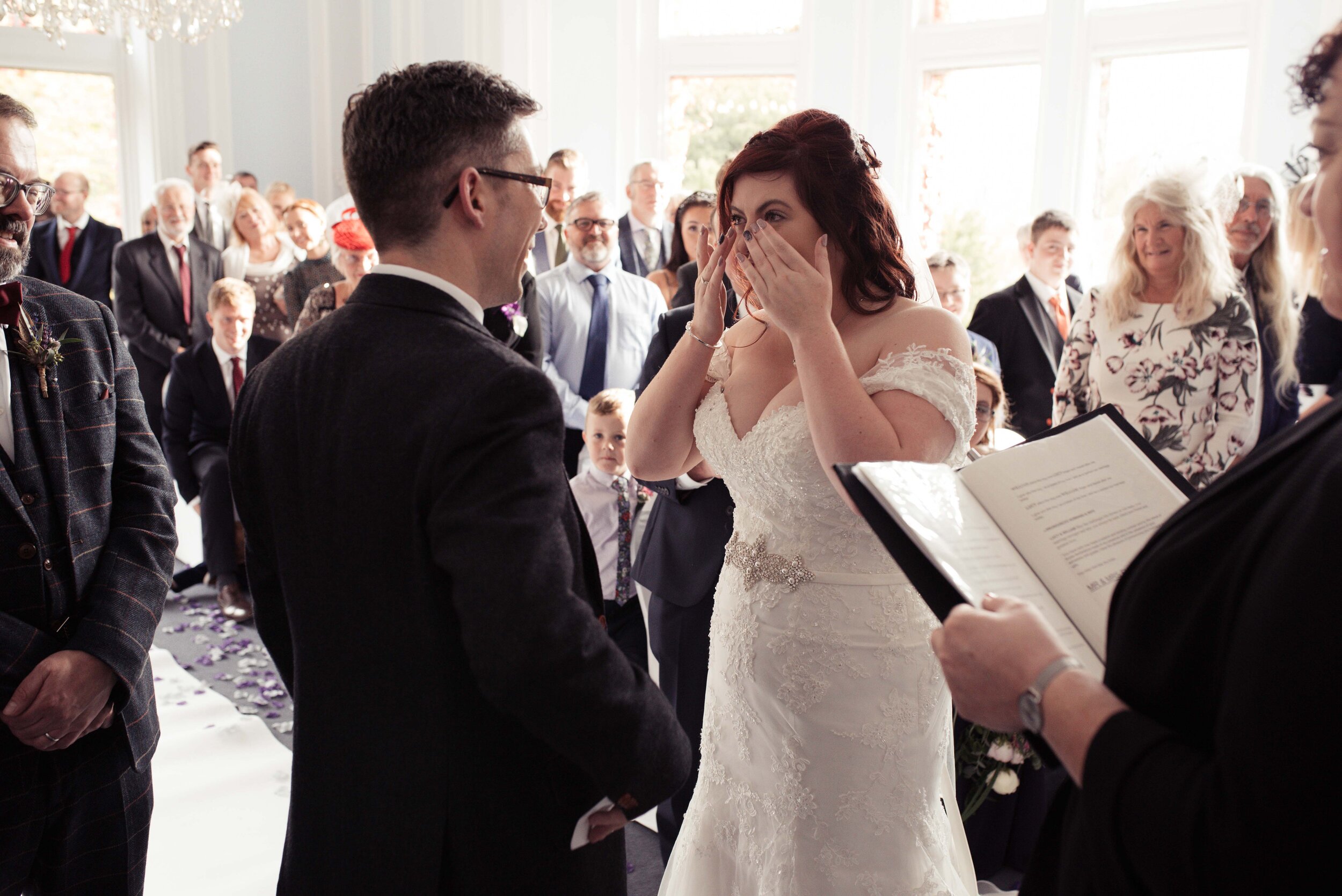 Bride gets emotional saying her vows