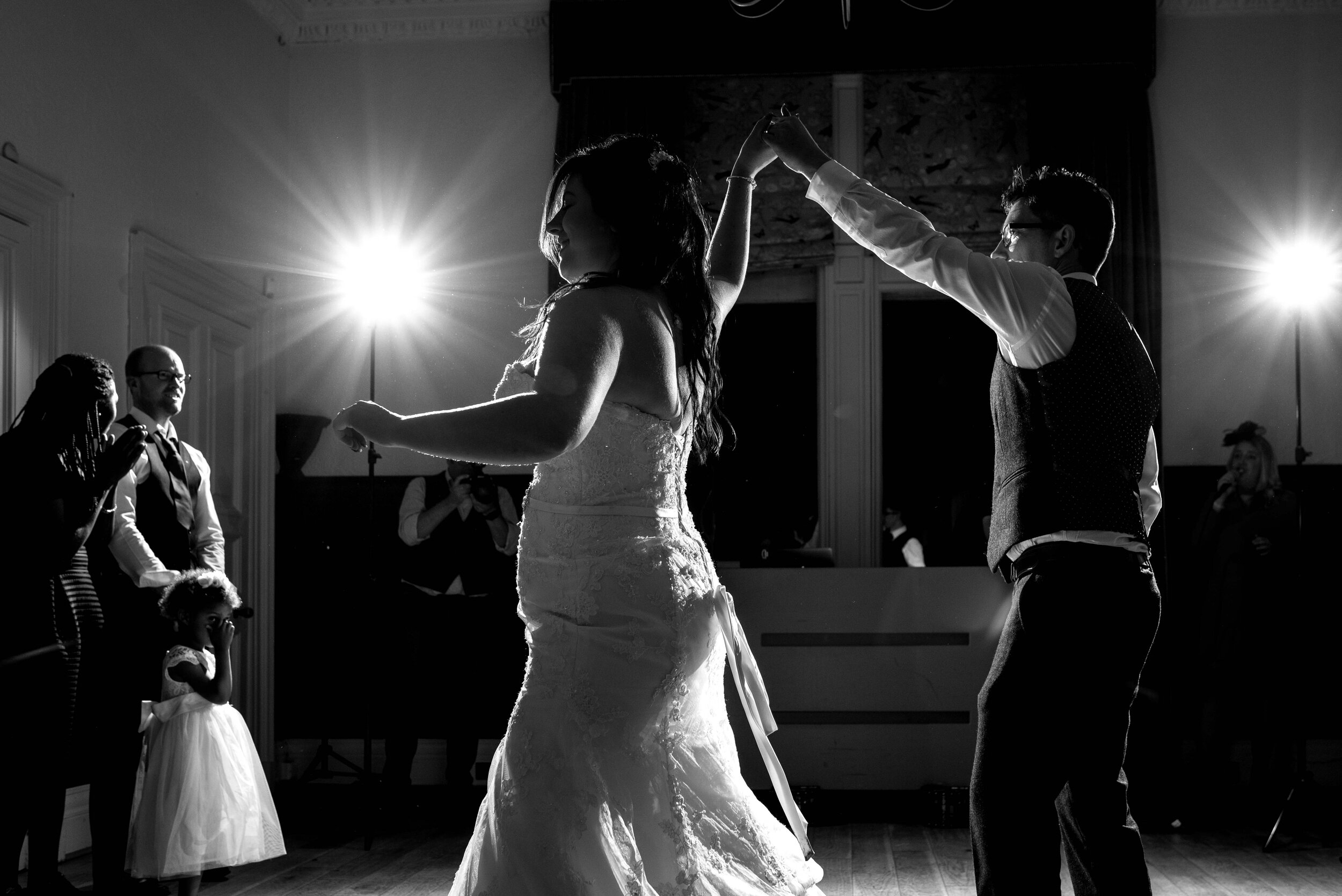 The first dance in black and white