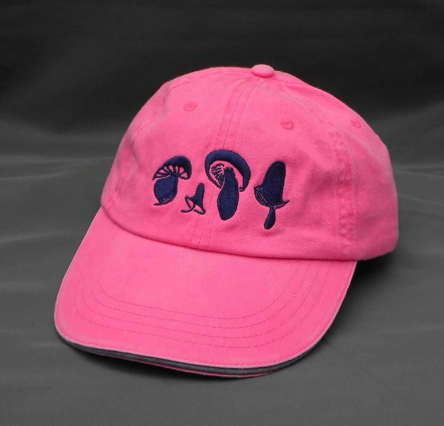 Pink Baseball Cap with Navy Embroidery