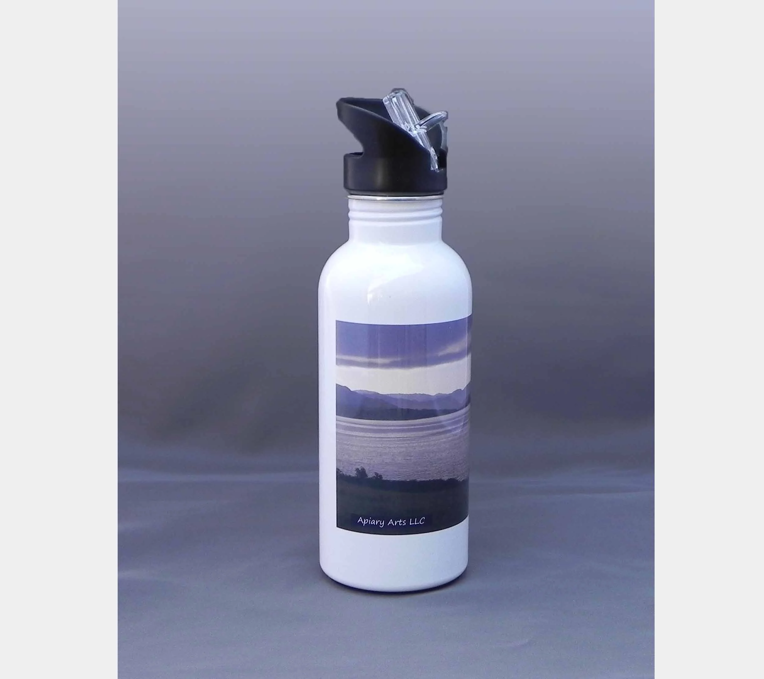 Waterbottle, Scotland view - 600mL Stainless Steel with Straw.