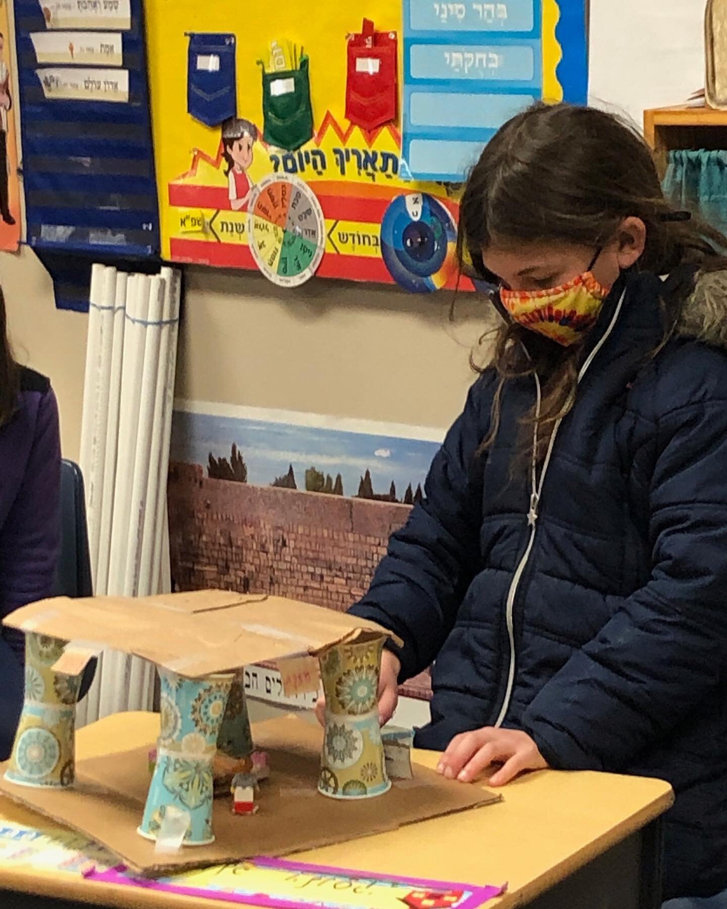 During their study Parashat Vayera in Humash, third graders learned about the mitzvah of hakhnesat orhim, welcoming guests. 

Third graders designed creative models of Avraham and Sarah's tent, incorporating elements highlighted in the Midrash: The t