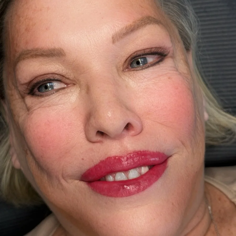 Brows? #healed Eyeliner? also healed Lipblush? Just retouched after her second appointment. Sometimes it&rsquo;s 3 appointments to get the saturation just right 😉 #lipblush #explorepage