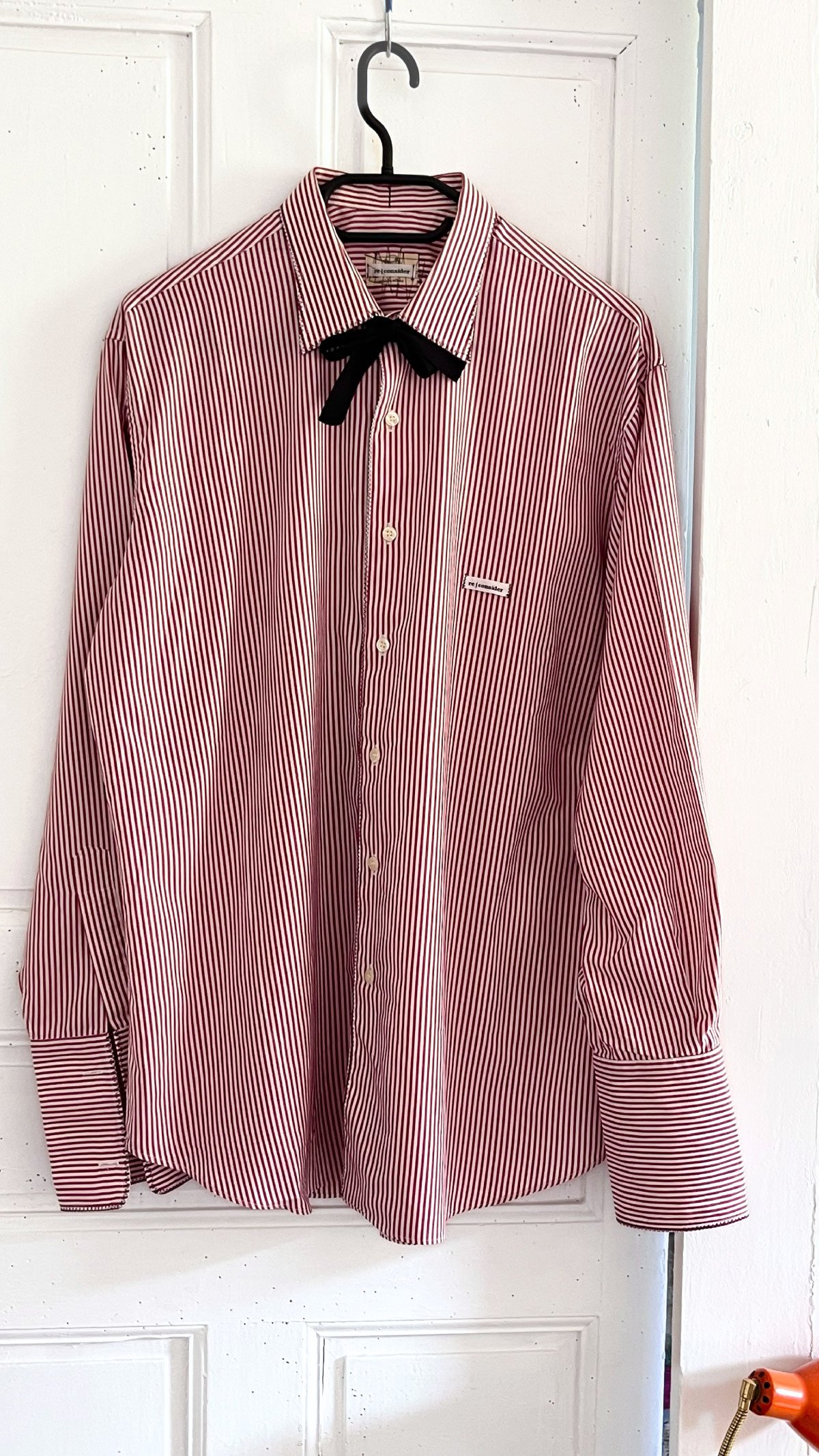Striped Upcycled Shirt 011. Printed gouache illustration, signed piece