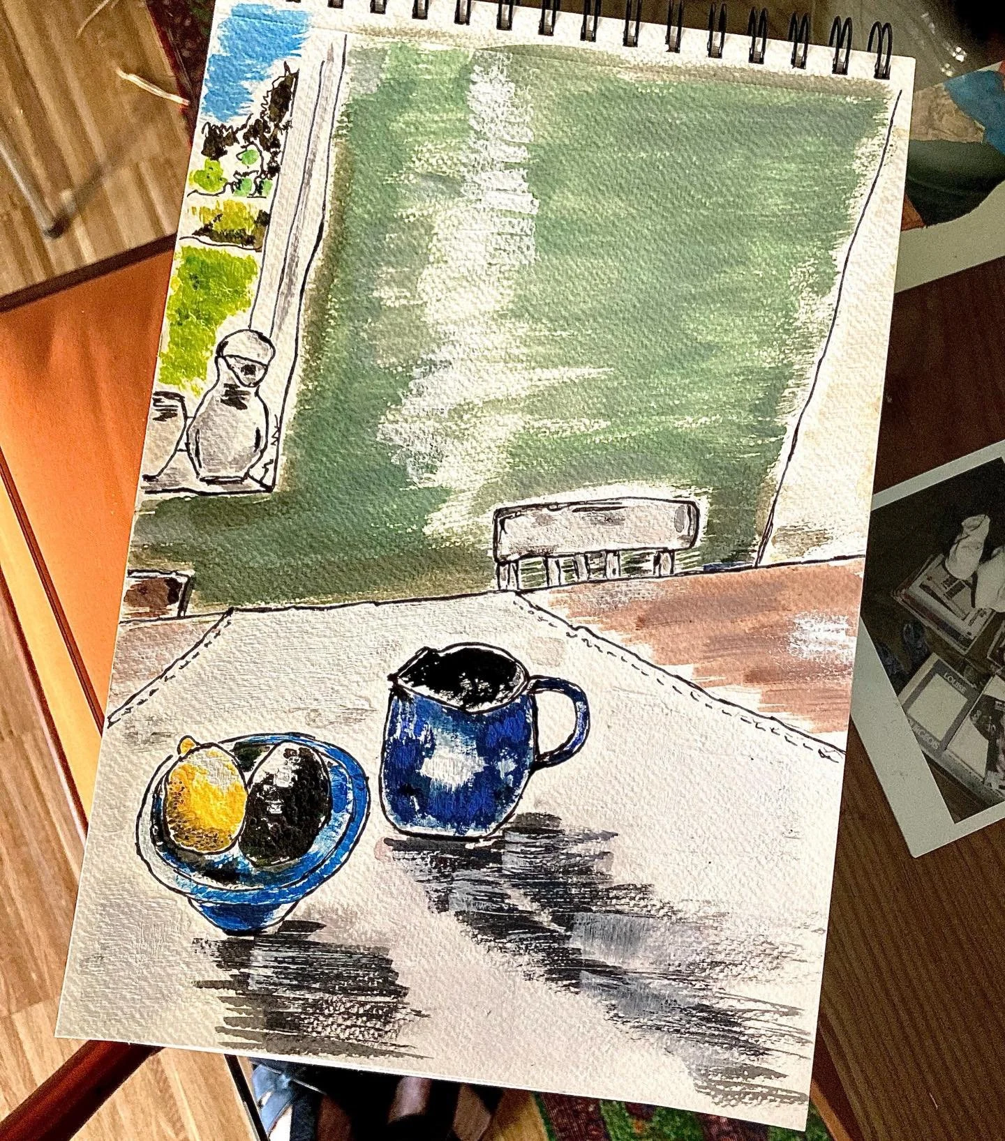 Blue pitcher by me, blue plate by my mother, Olga, white porcelaine vase by me 
.
.

. #ceramics #ceramique #atelier #ceramica #handmadeceramics #ceramicartist #reconsider #chisseyenmorvan