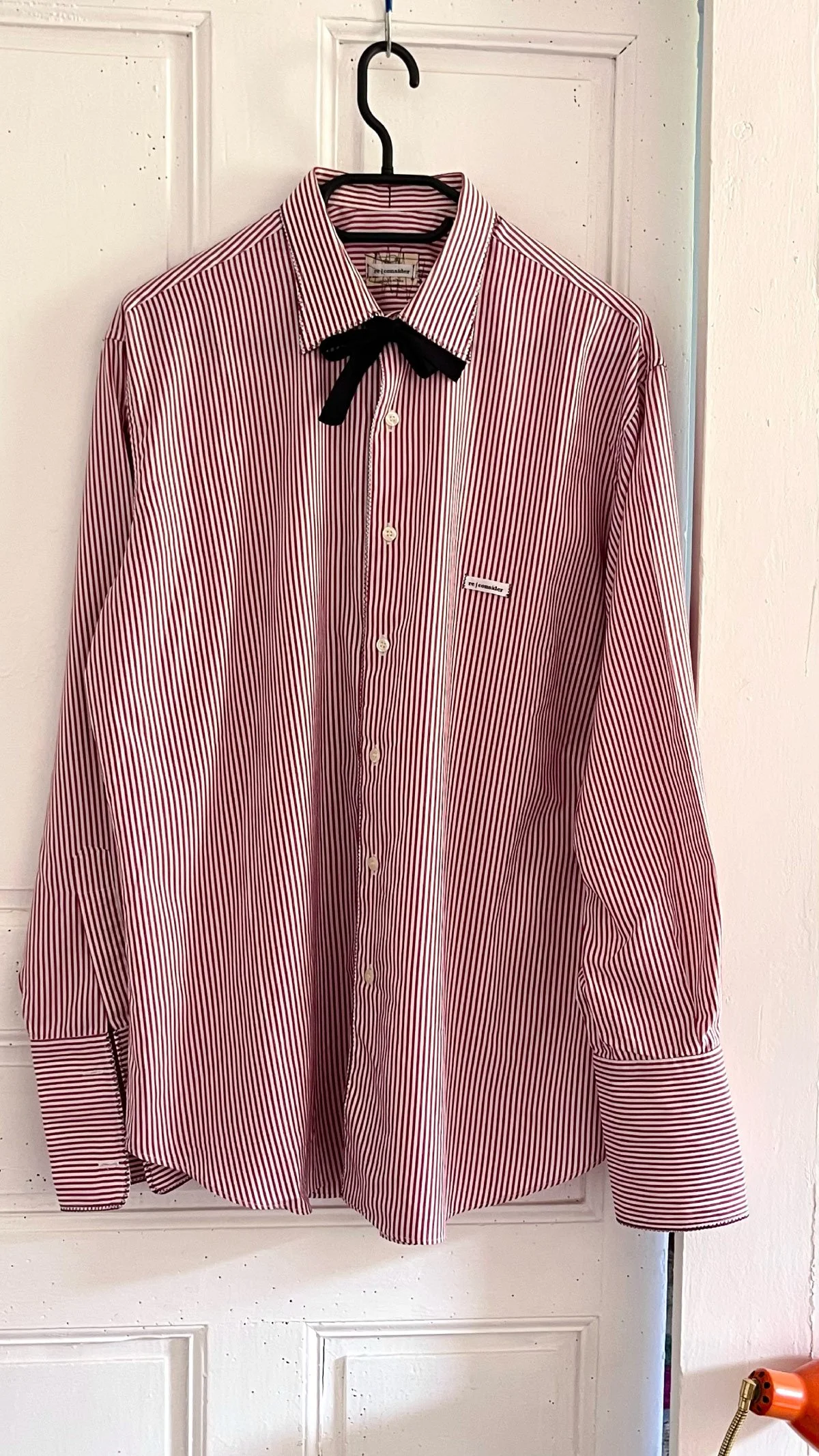 Striped Upcycled Shirt 011. Printed gouache illustration, signed piece