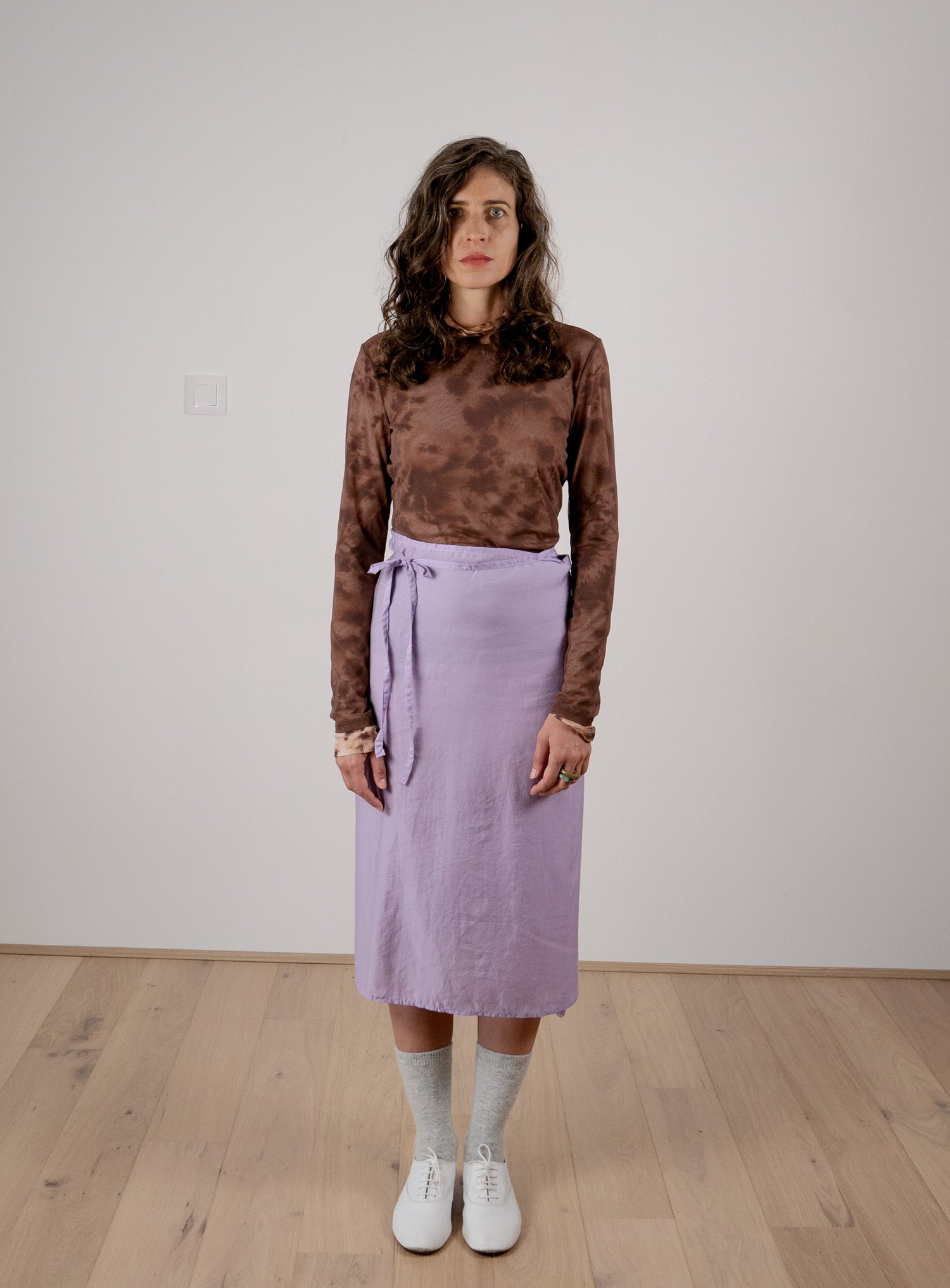 Midi pareo skirt. Silk and cotton.