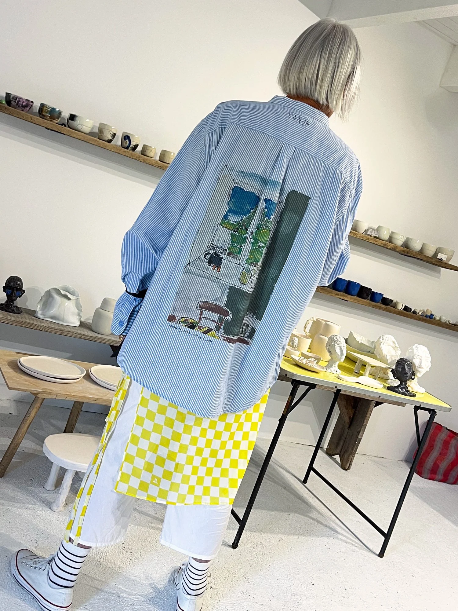 Striped shirt 002 Upcycled. SOLD