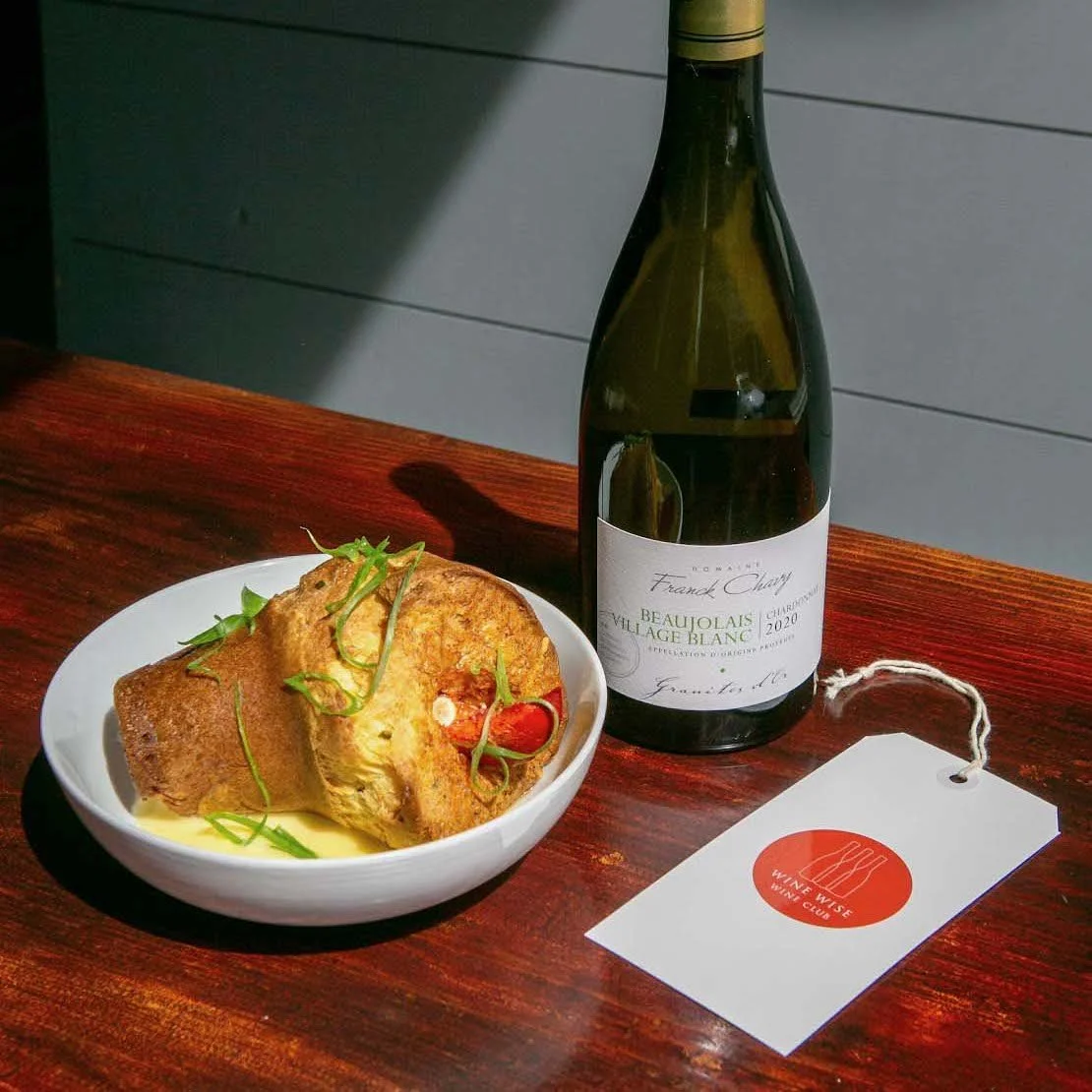 2020 Franck Chavy, Beaujolais Blanc + Sur Lie’s Lobster Popovers