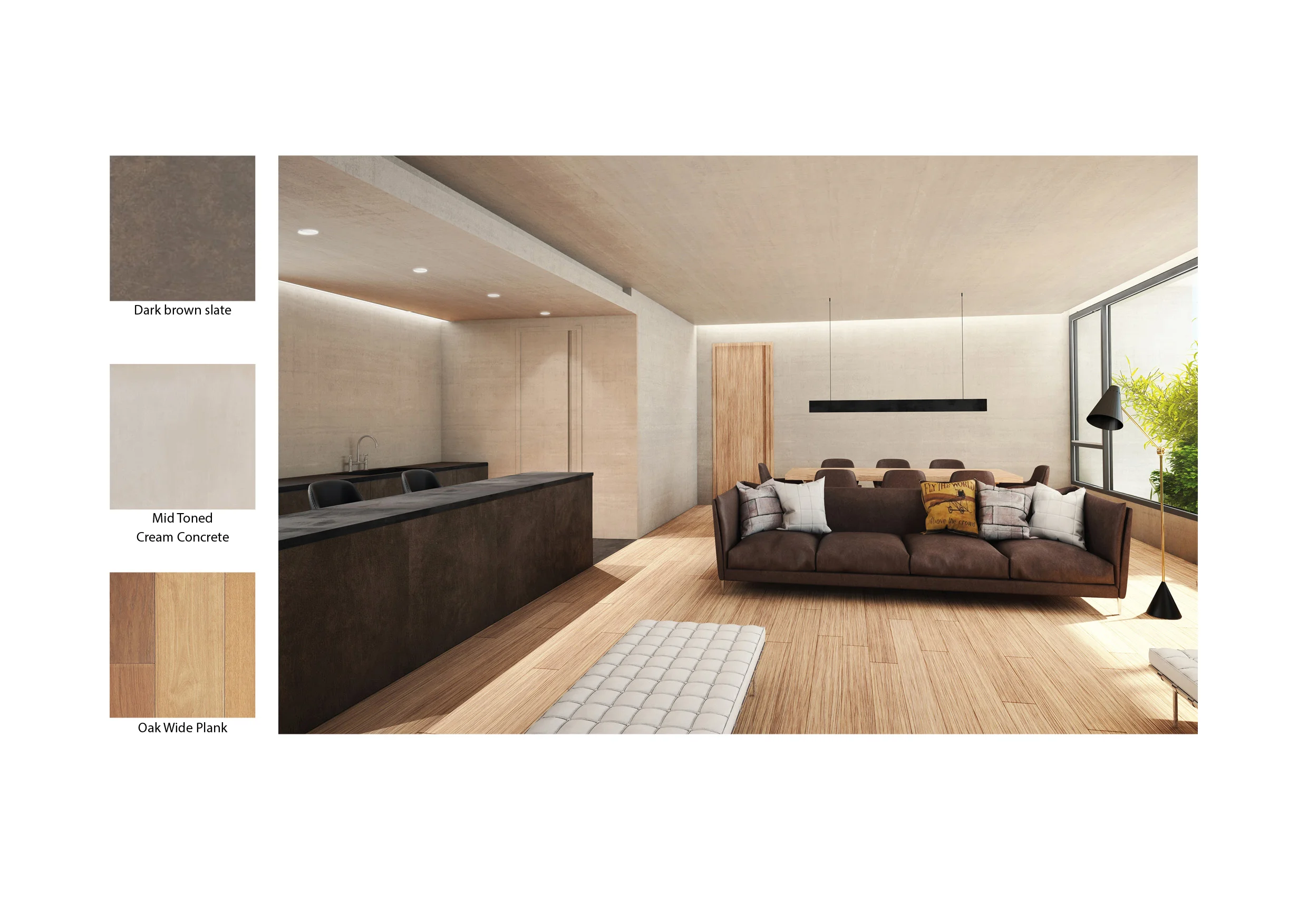  Rendering of living room and kitchen 