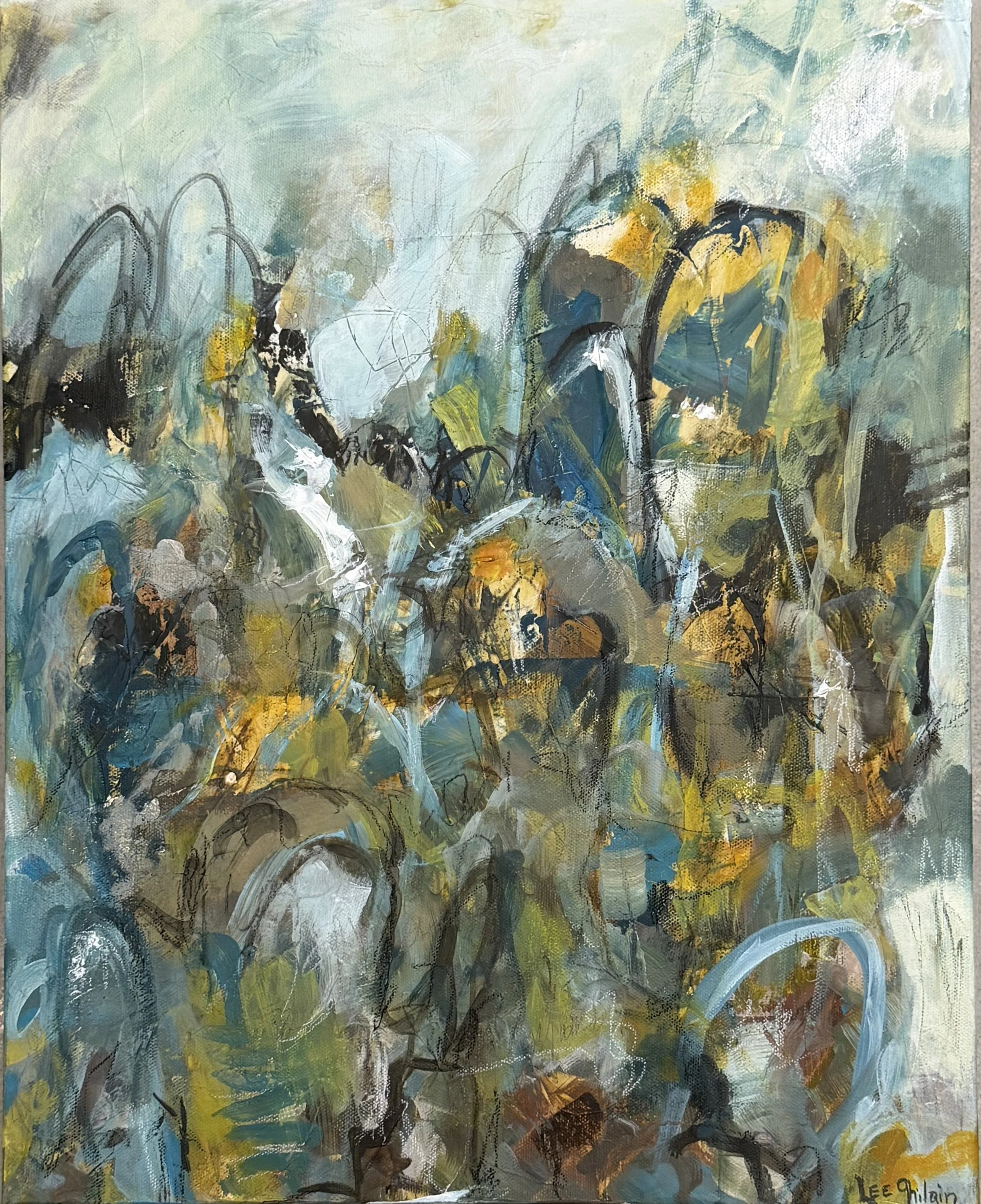 Pull of the Sea, an abstract painting by Lee Ghilain