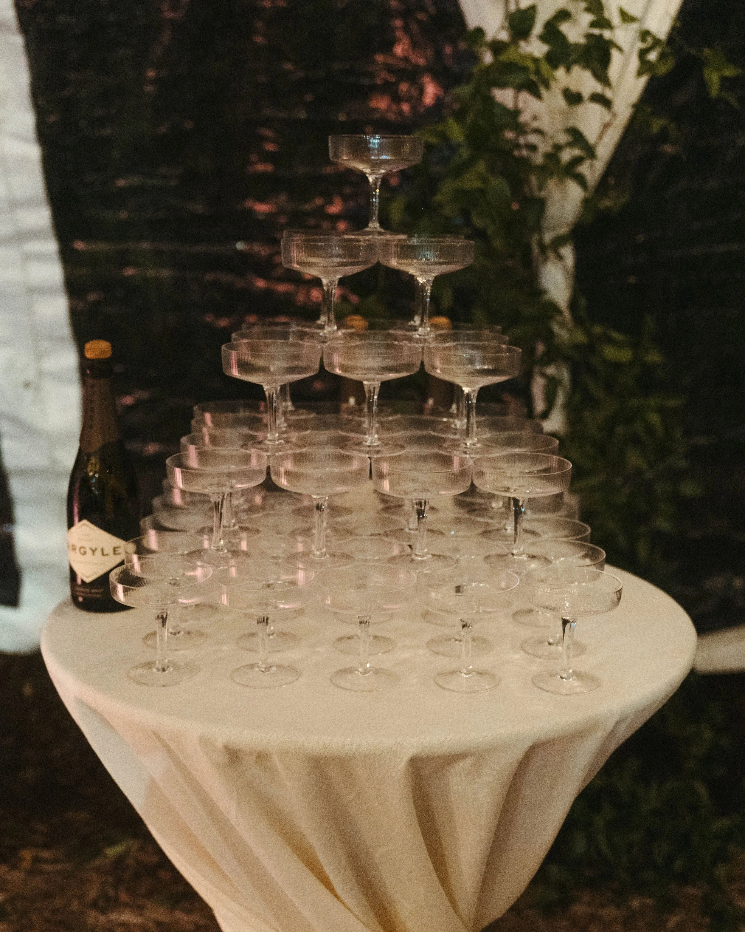table 7, key west wedding, event rentals, hemingway home, champagne tower.jpg