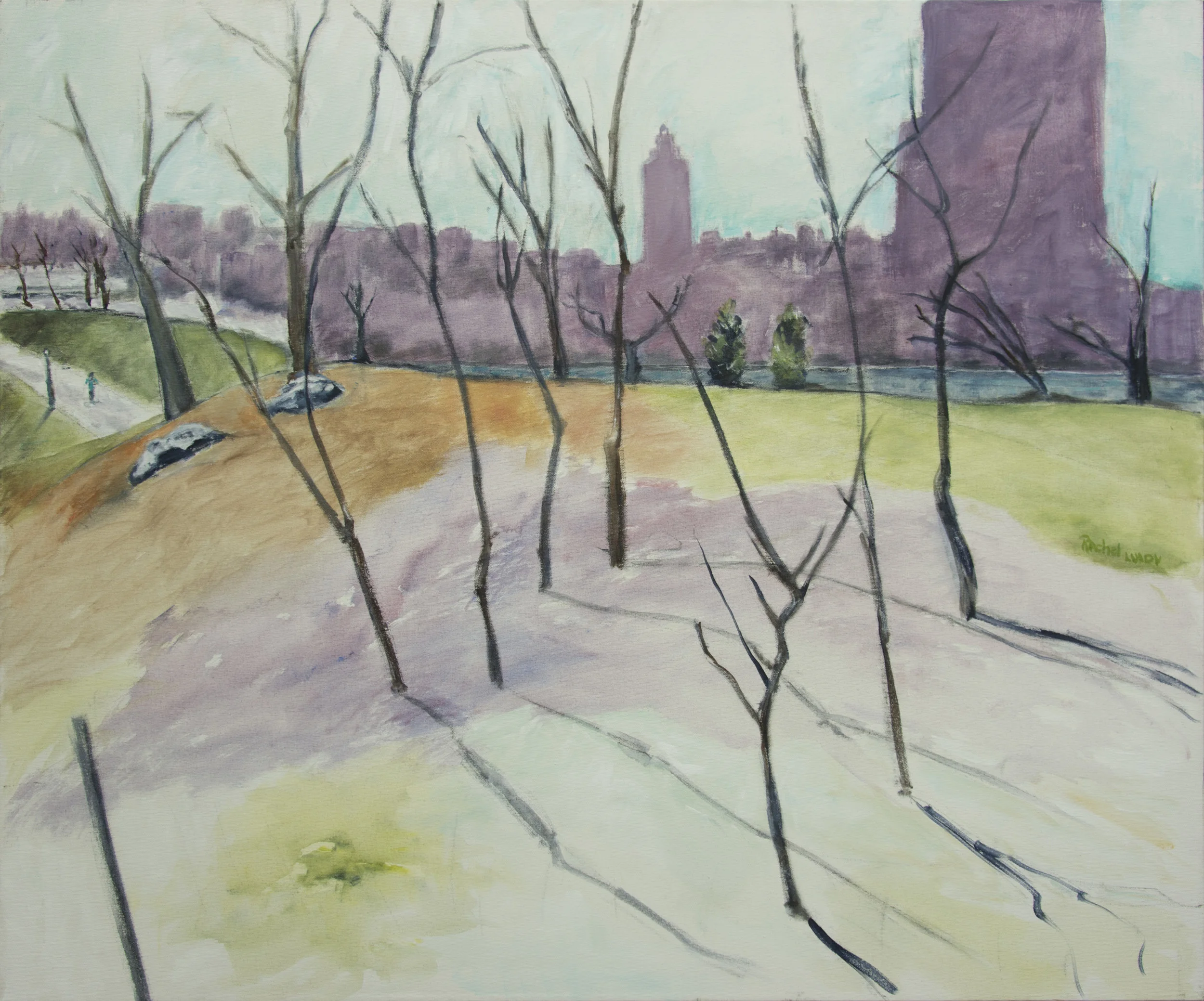 Winter in Central Park acrylic on canvas 30"x 36" Fear Follow From... acrylic on canvas 24" x 30" Rachel Lulov Segall, in a private collection.