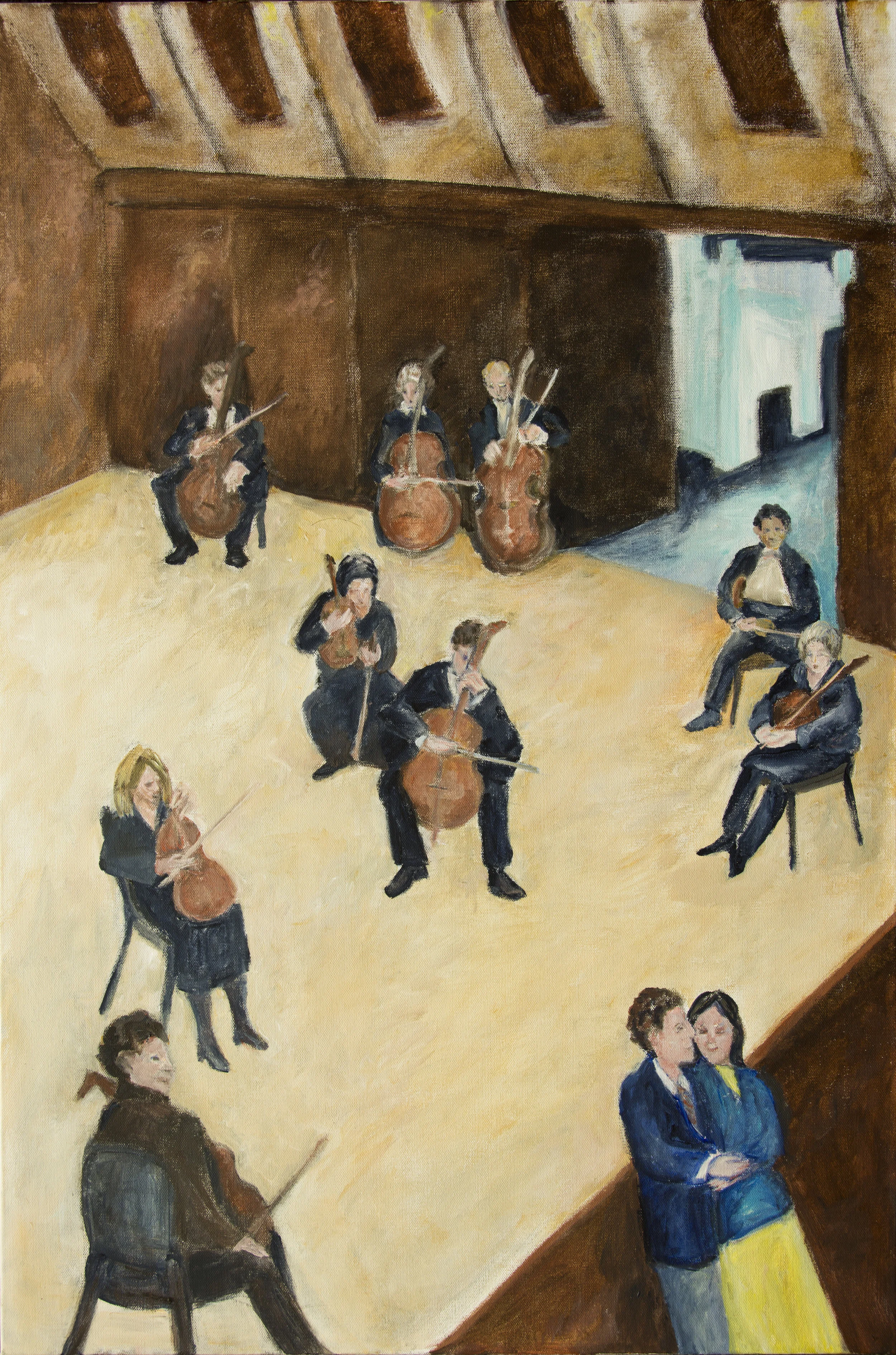 Before the Concert acrylic on canvas 24" x 36" Rachel Lulov Segall