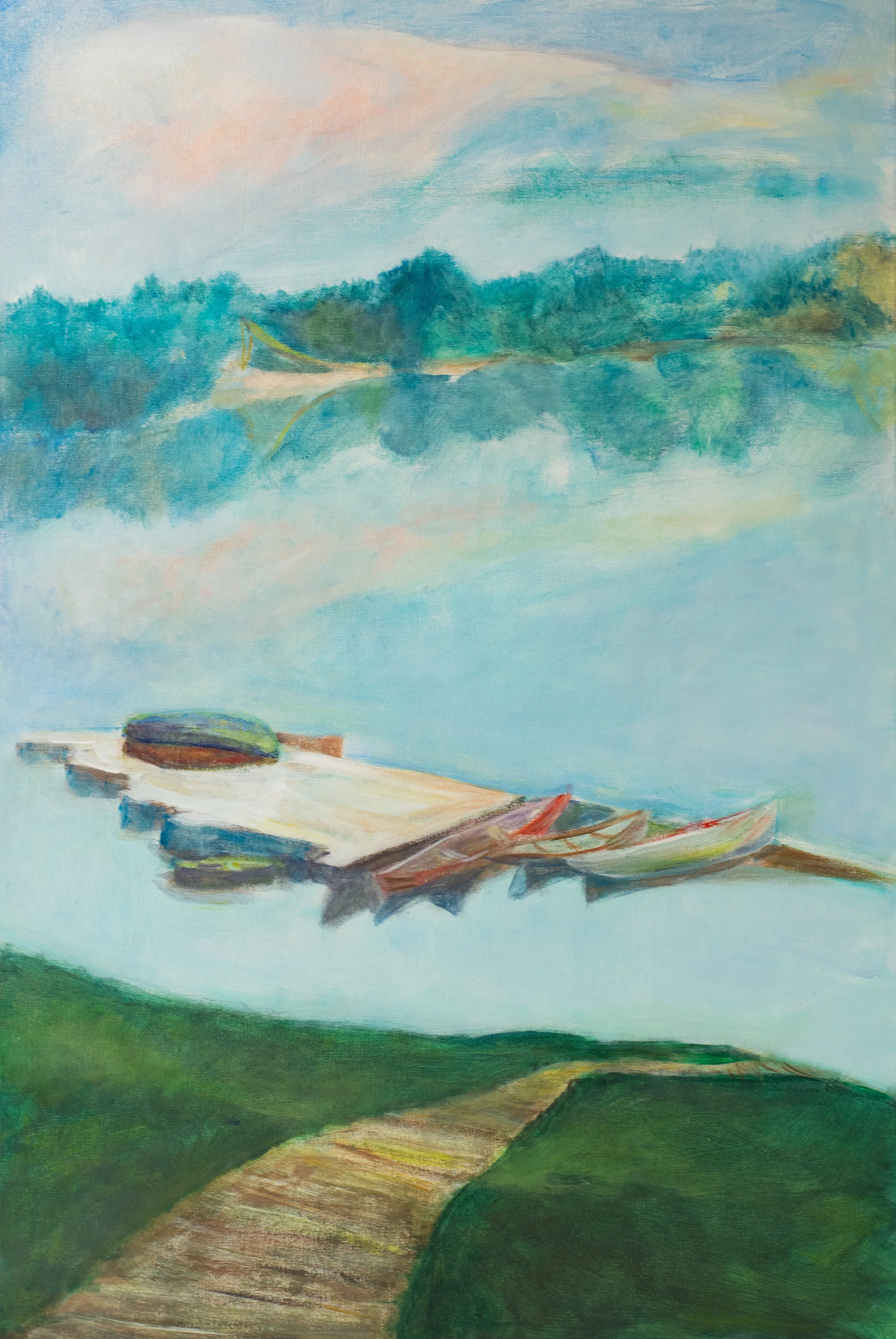 “Wricampea Lake” acrylic on canvas 24 x 36 Rachel Lulov Segall