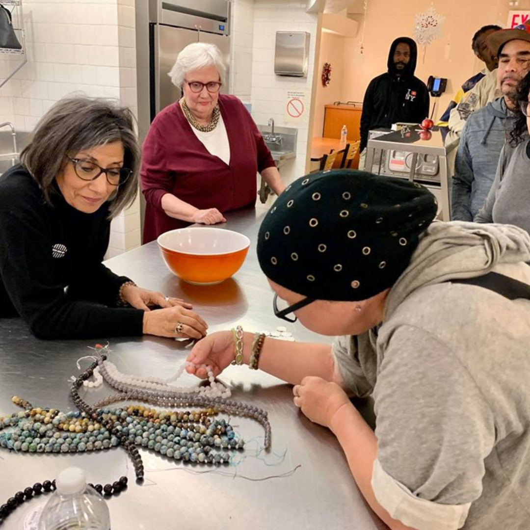 Volunteer at Jewelry Making Group at the NCS Residence