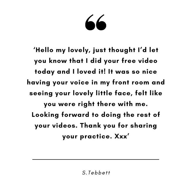 Words and feels that make my heart happy. Thank you so much for sharing these experiences with me.❤️🙏🏼.
If you want my &lsquo;lovely little face&rsquo; (😂🙈) in your front room aaaanytime, any day, I&rsquo;ve shared a FREE vinyasa yoga practice on