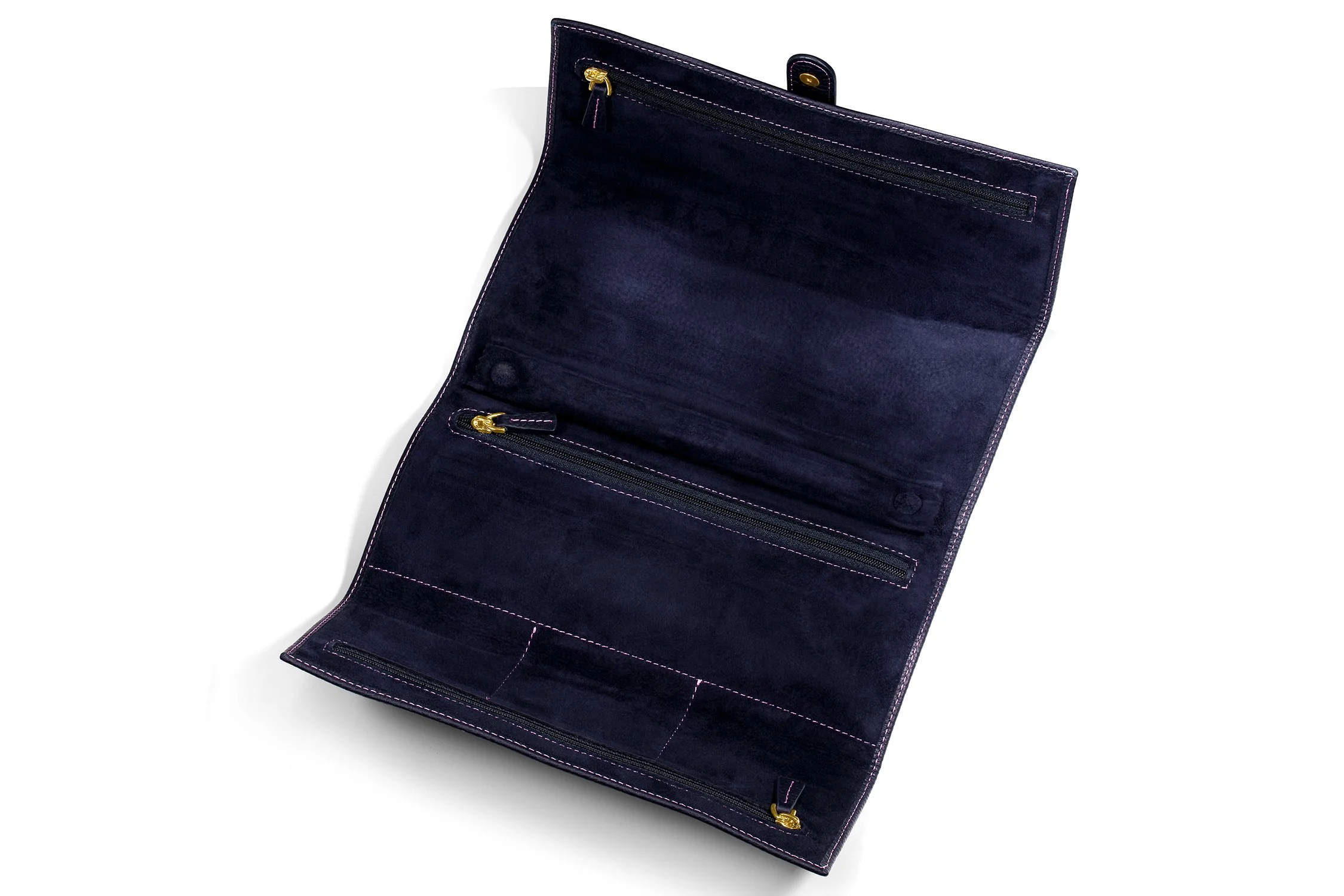 Leigh Maxwell Leigh Maxwell Jewelry Roll - Navy open empty