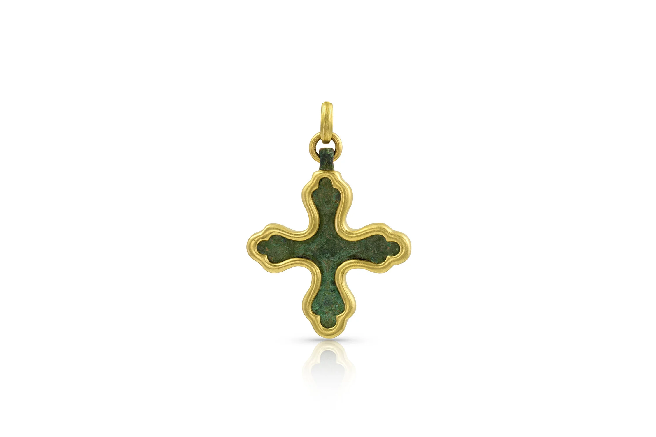 Leigh Maxwell ancient bronze Byzantine cross pendant
