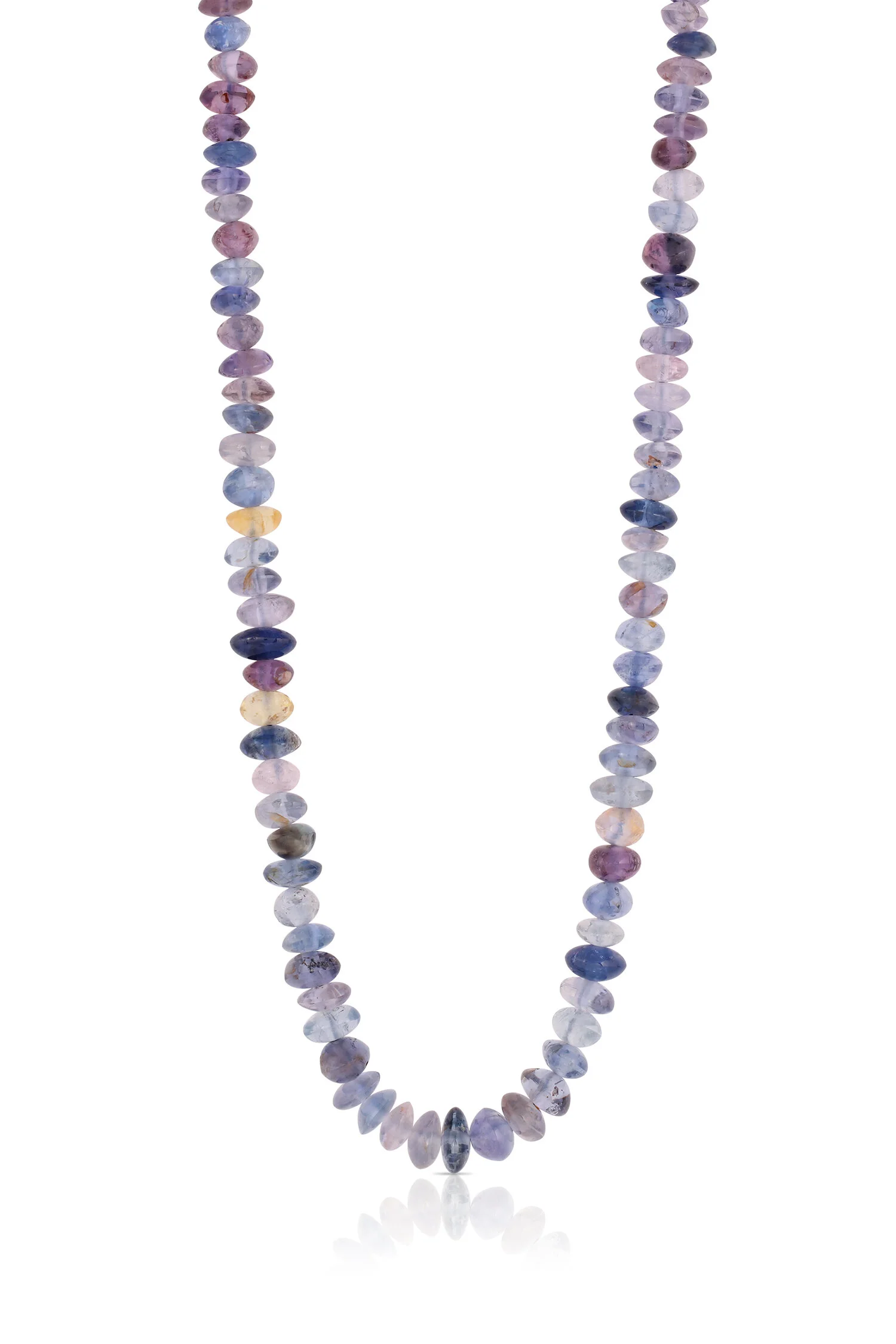 Multi Sapphire Beaded Necklace w/Toggle 