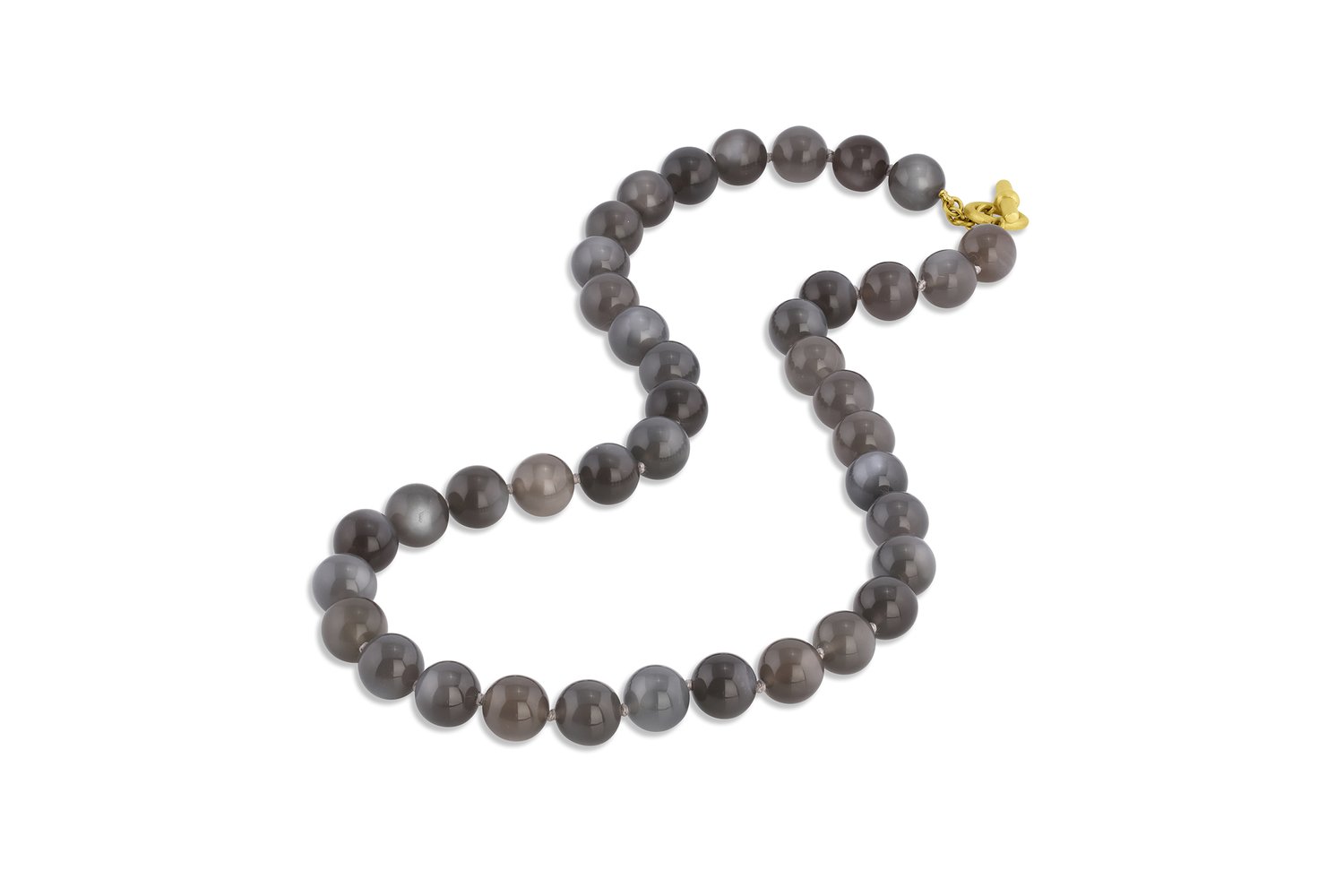 Round Grey Moonstone Beads with Toggle Clasp — Leigh Maxwell Jewelry