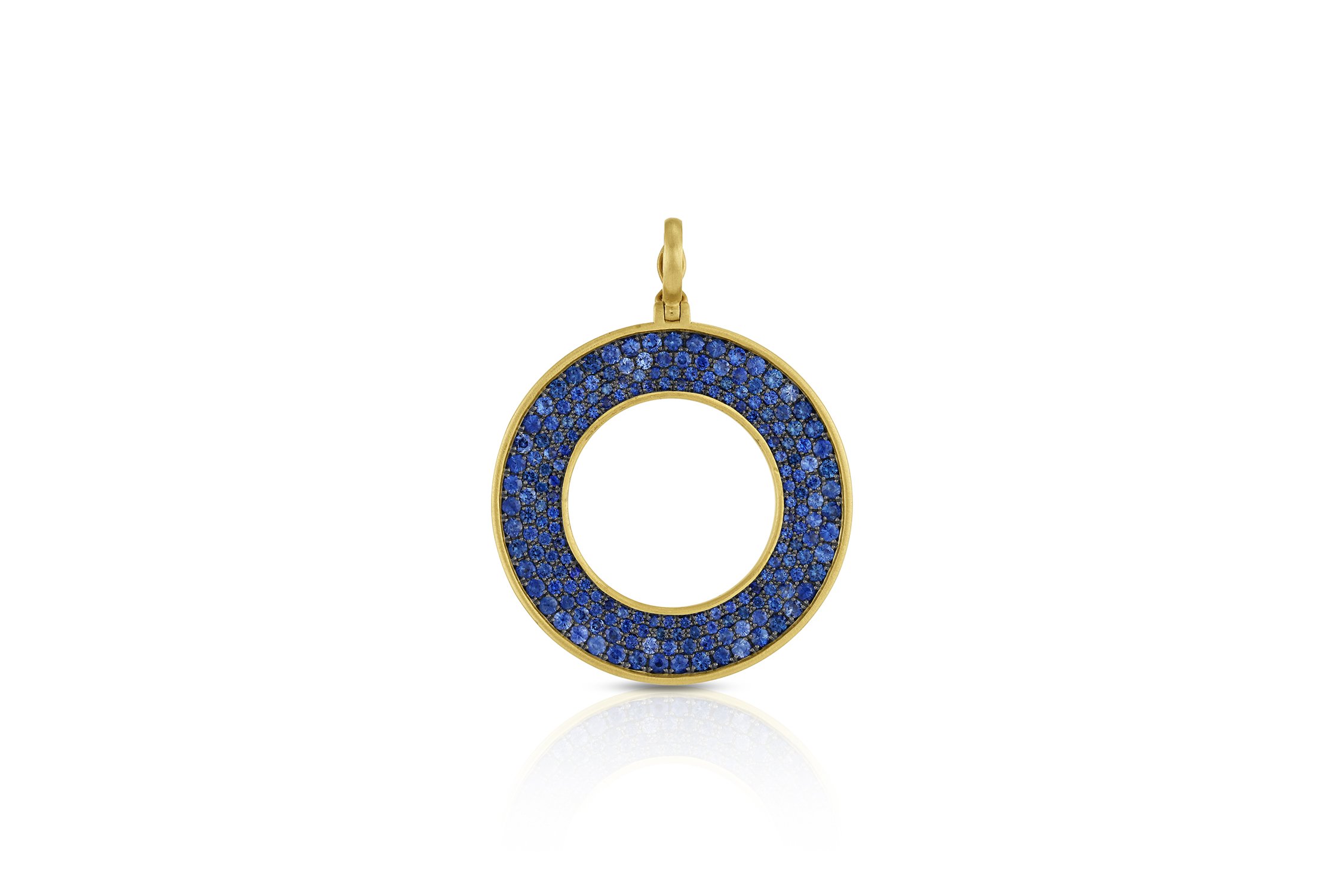 Large Amani Circle Pendant - Blue Sapphire