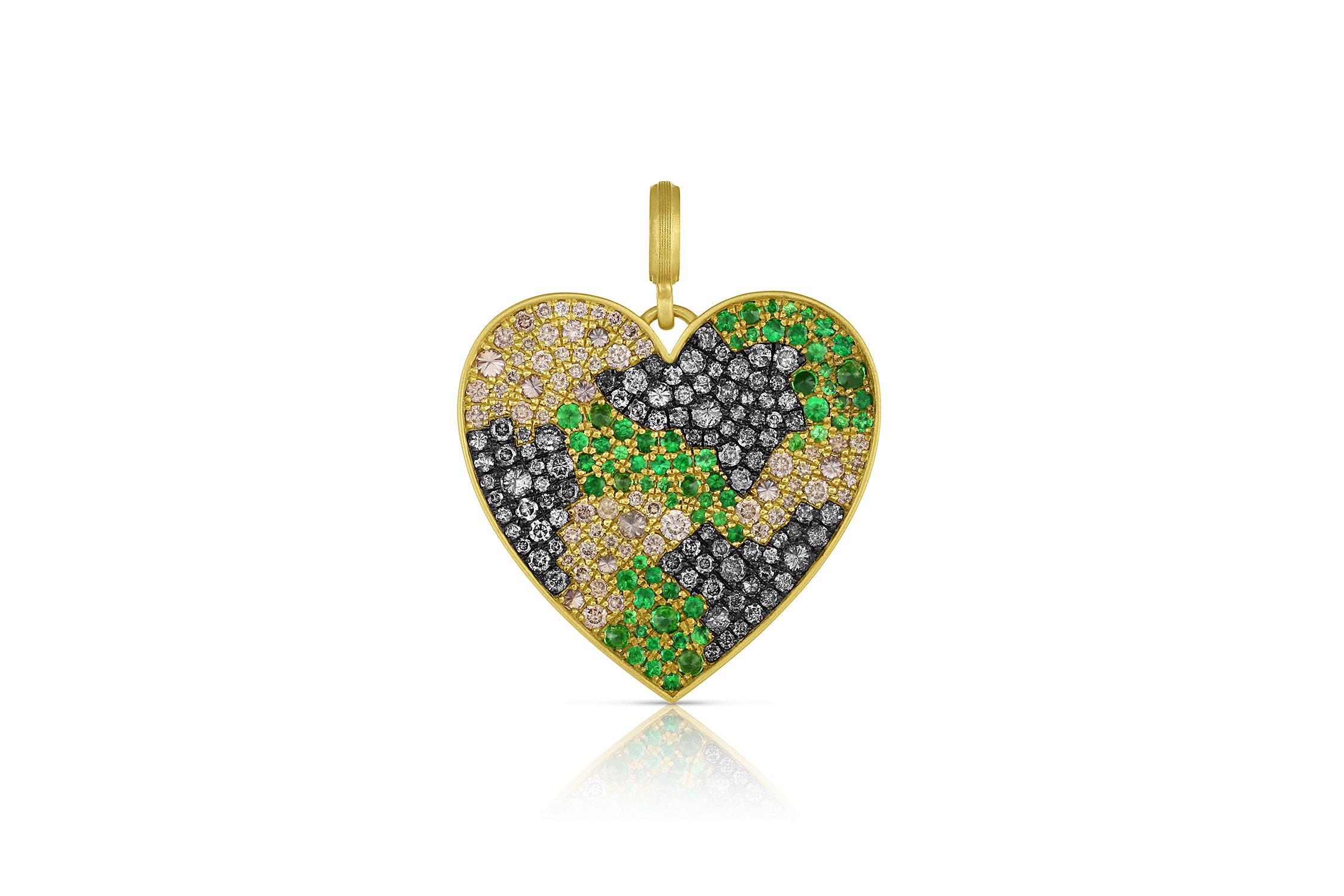 large heart pendant in camo