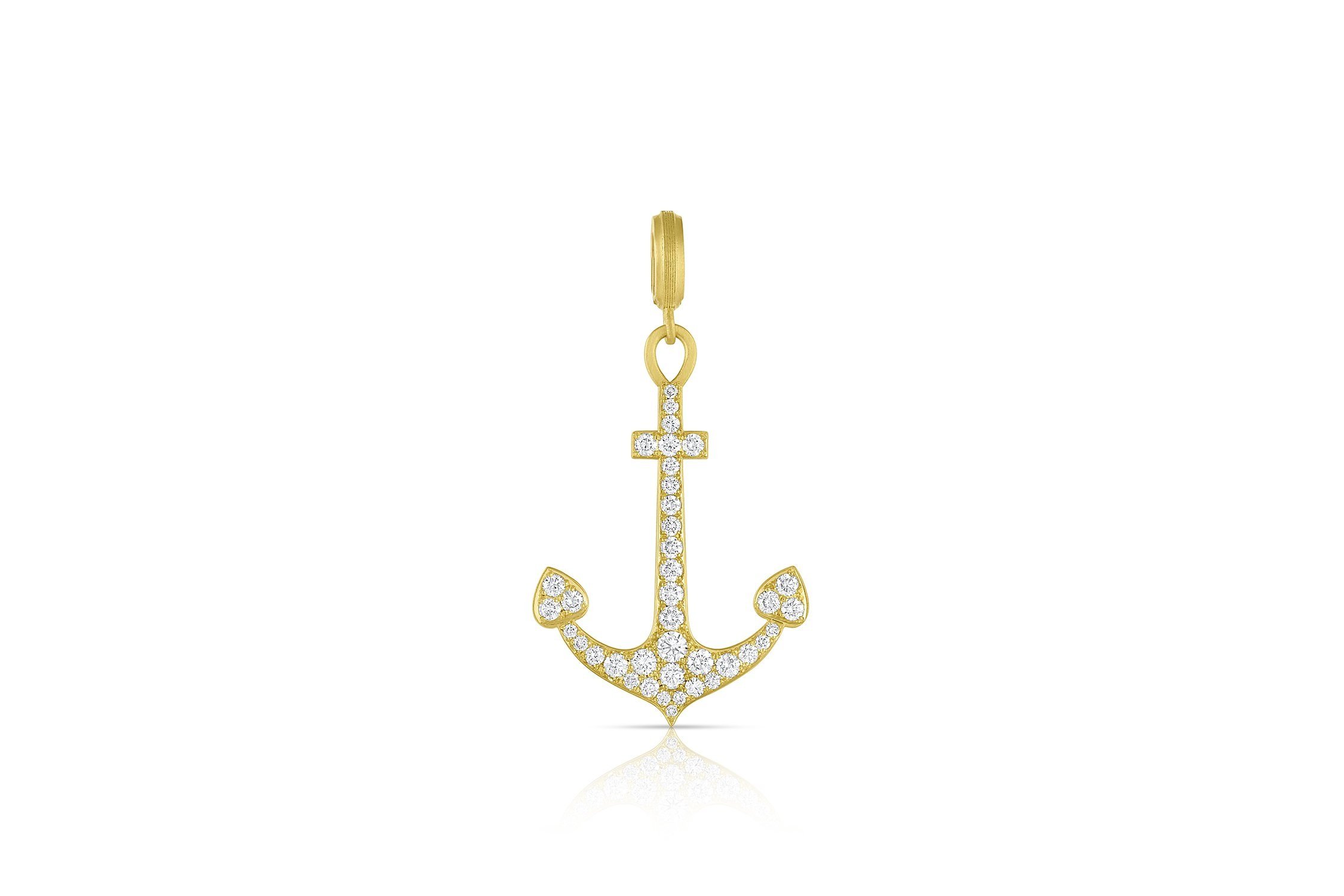 Pavé Anchor Pendant - Dimaond