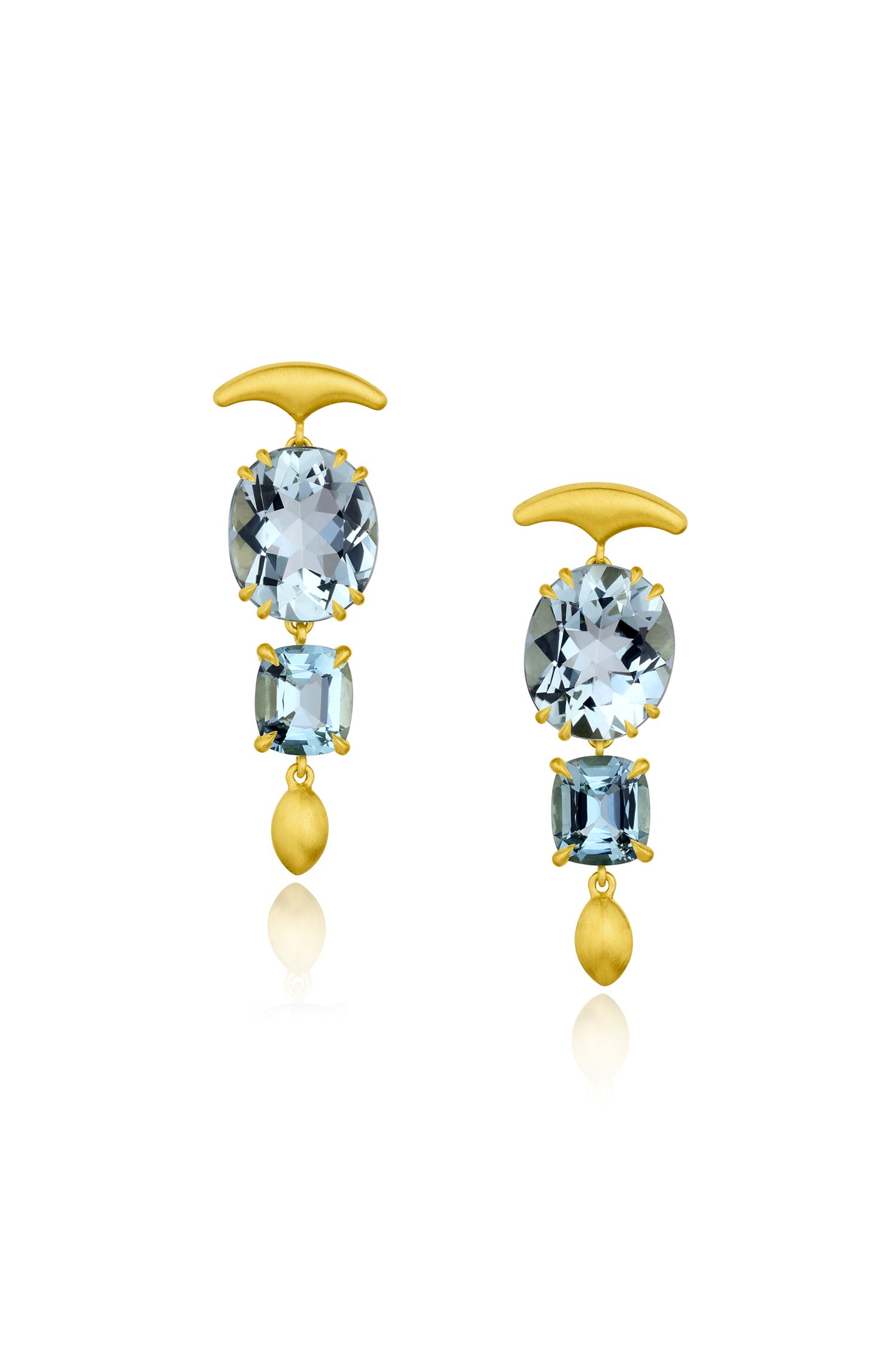 Leigh Maxwell Gemmy Wave Earrings Aquamarine