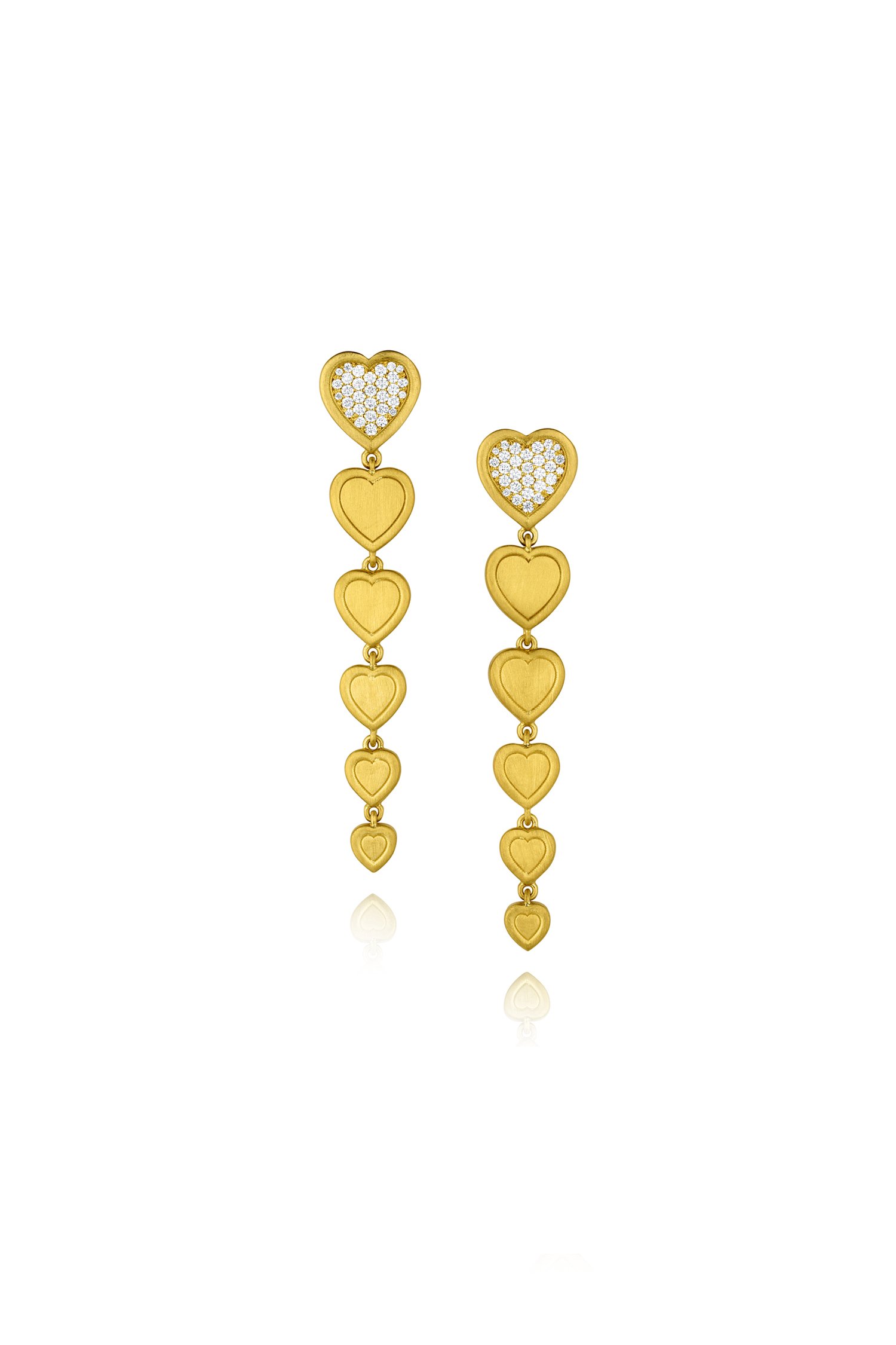 Leigh Maxwell Heart Drop Earrings - Diamond