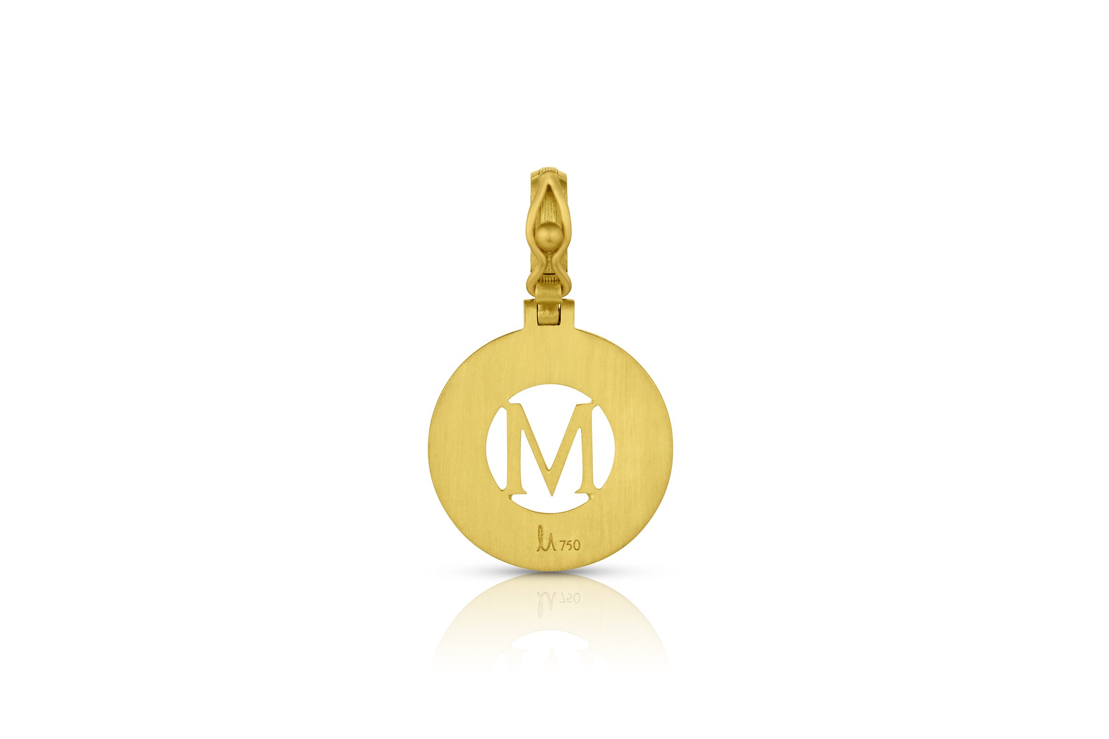 Leigh Maxwell Mini Initial Pendant - Orange Sapphire "M"