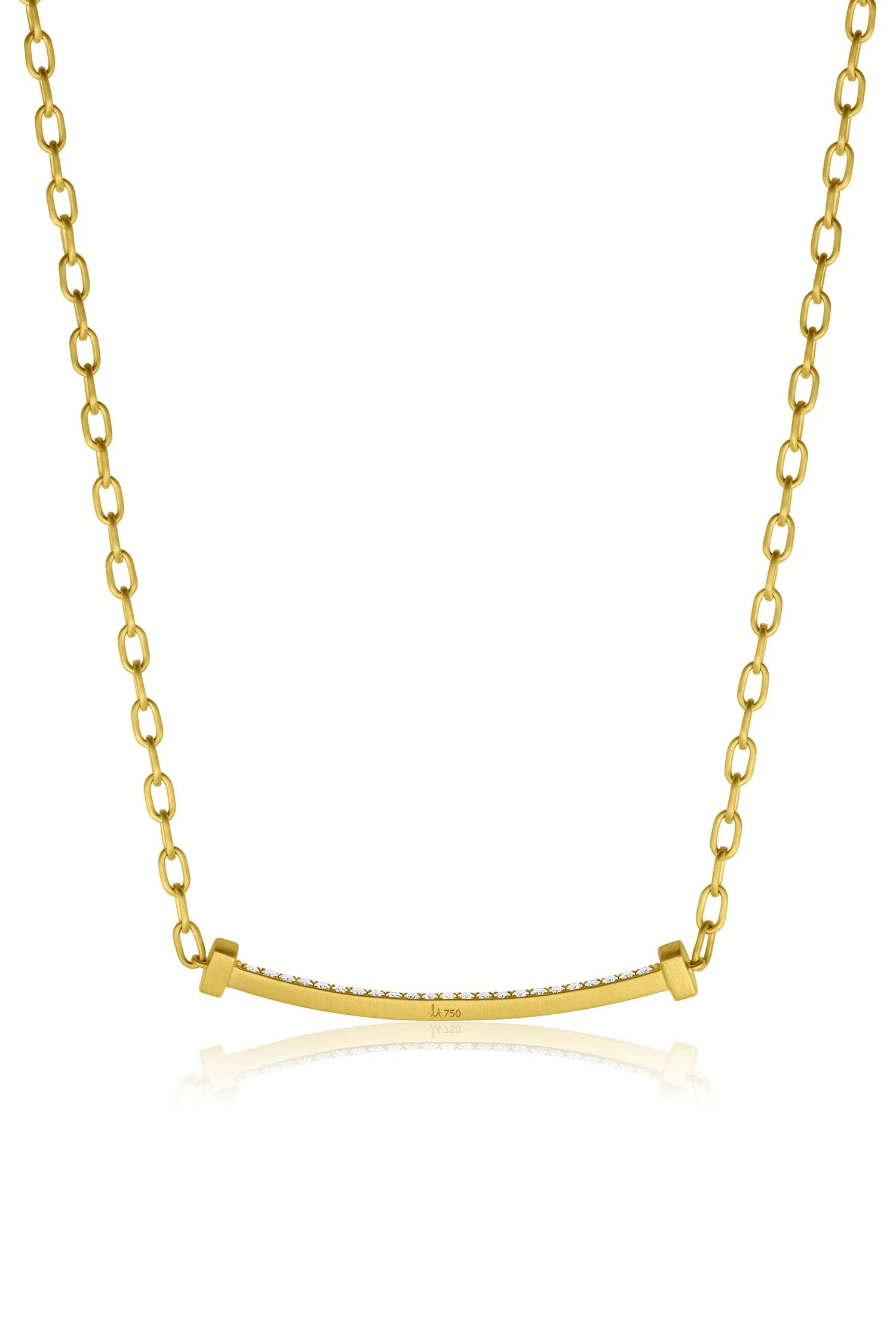 Leigh Maxwell Curved Bar Necklace - Diamond