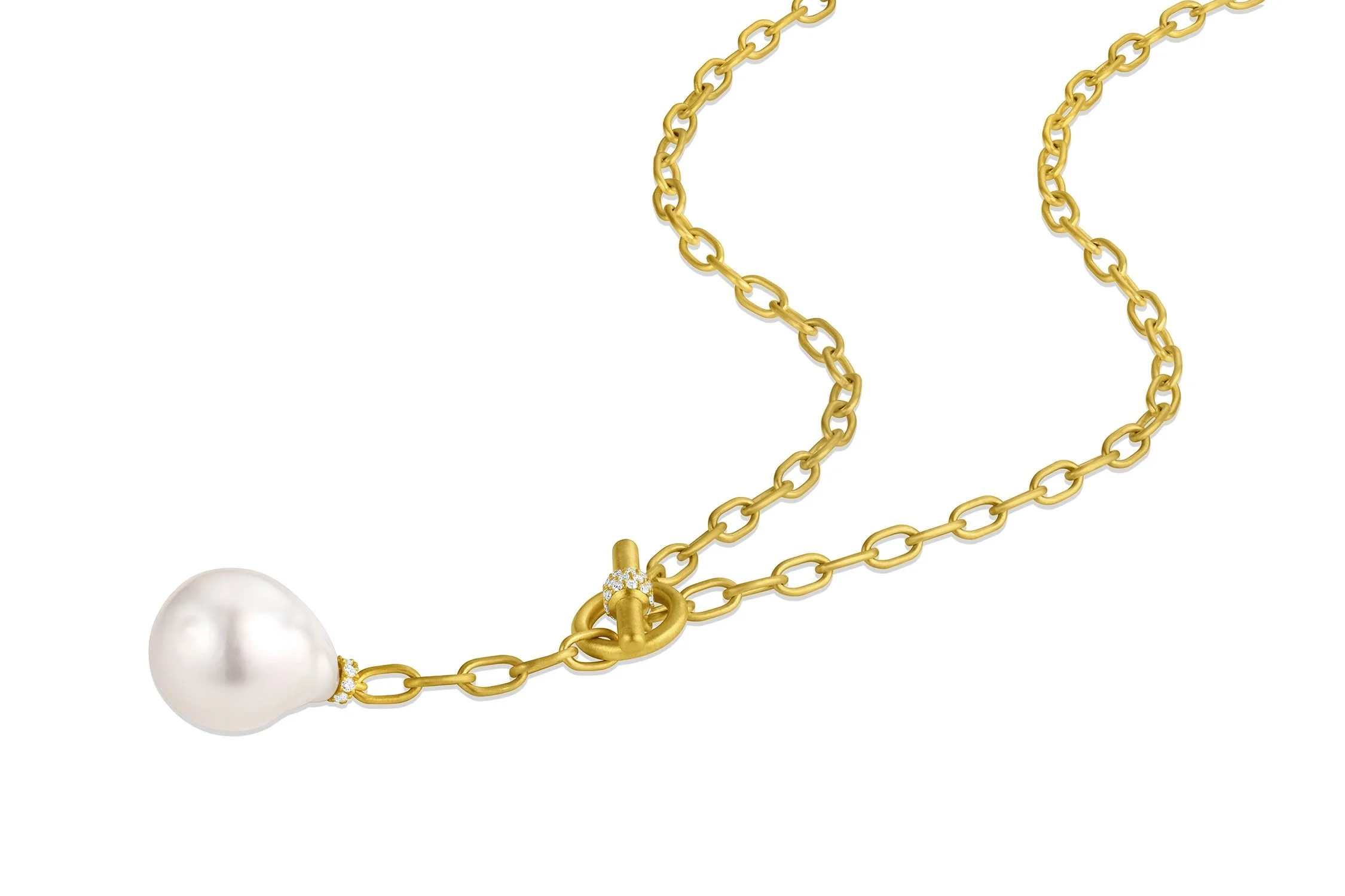 Leigh Maxwell Lariat - Baroque White South Seas Pearl