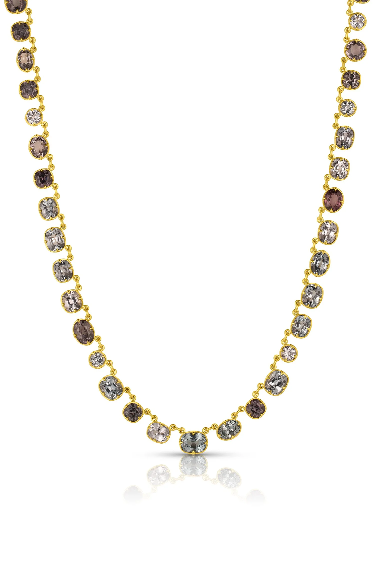 Leigh Maxwell Gemmy Rivière Necklace - Grey Spinel in 18K yellow gold
