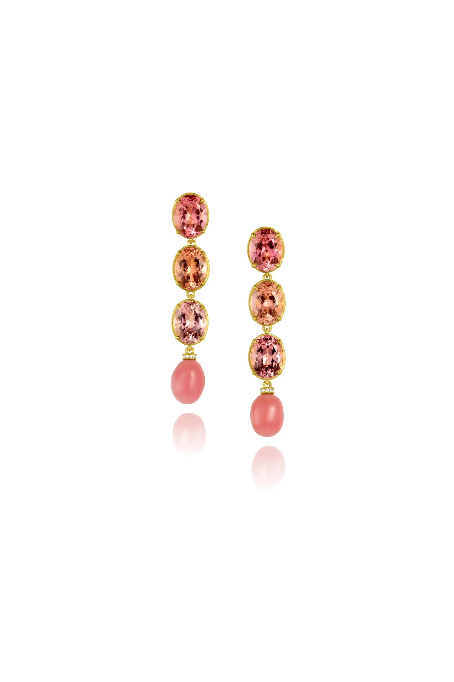 Tourmaline & Conch Pearl Earrings