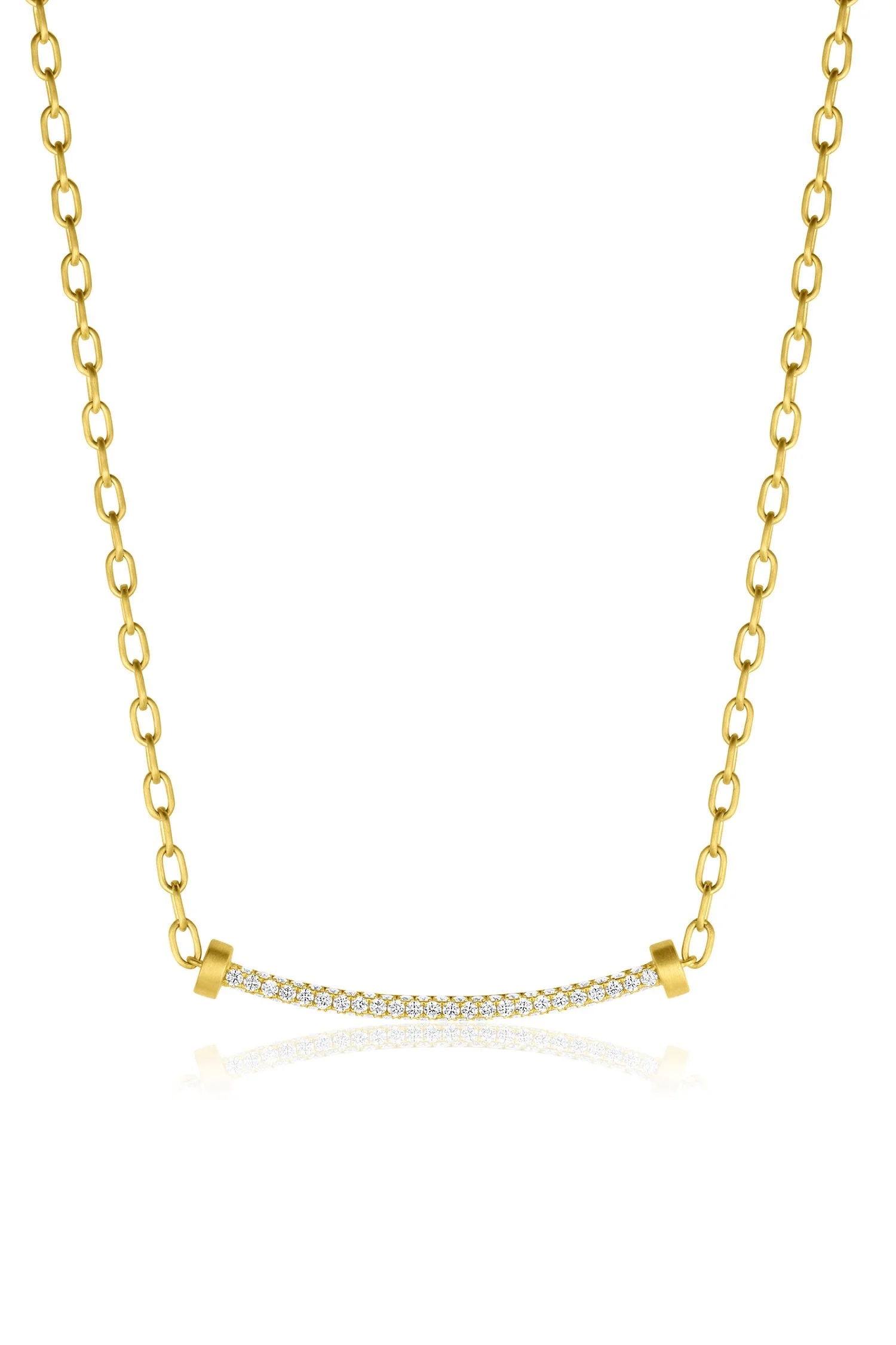 Leigh Maxwell Curved Bar Necklace - Diamond