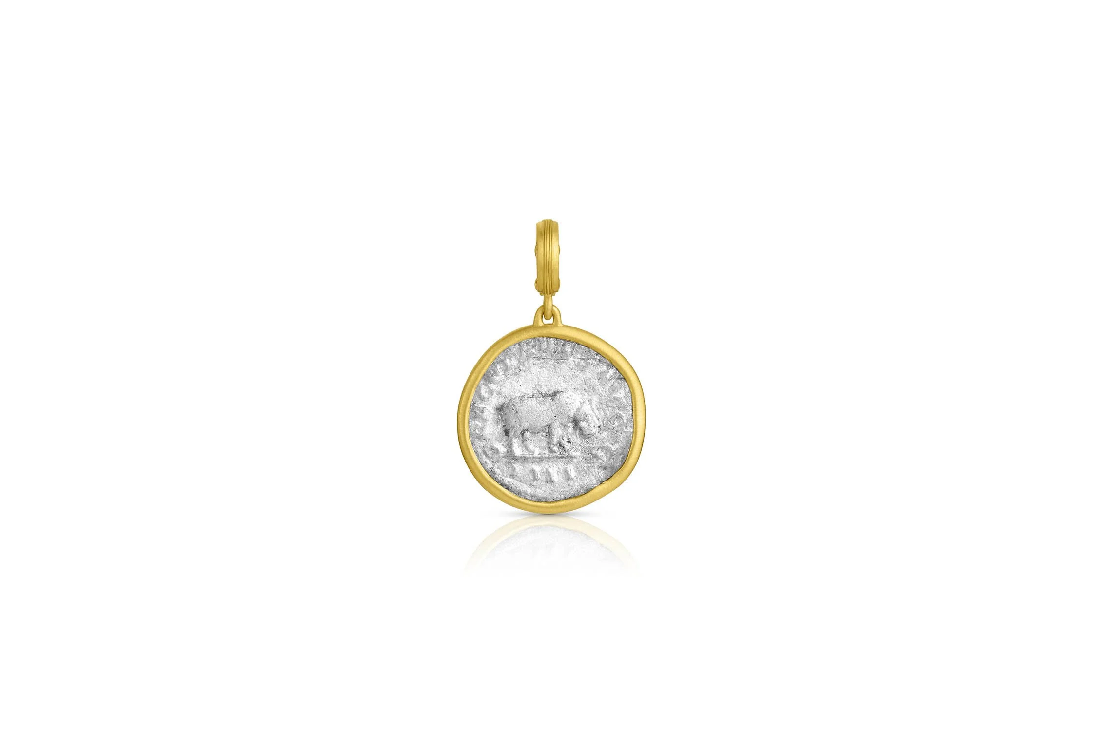 Leigh Maxwell Ancient Coin Pendant - Silver Hippo