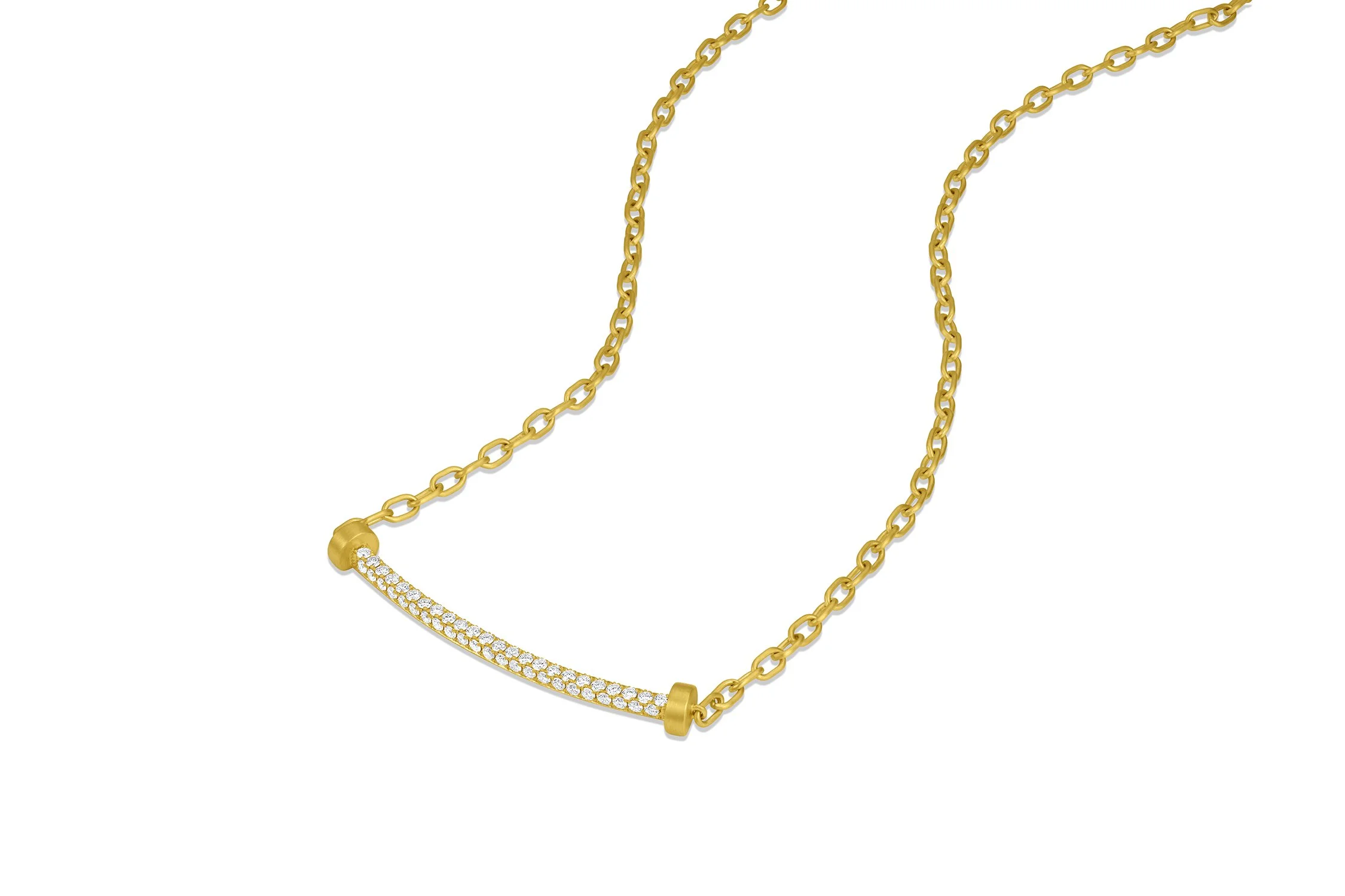 Leigh Maxwell Curved Bar Necklace - Diamond
