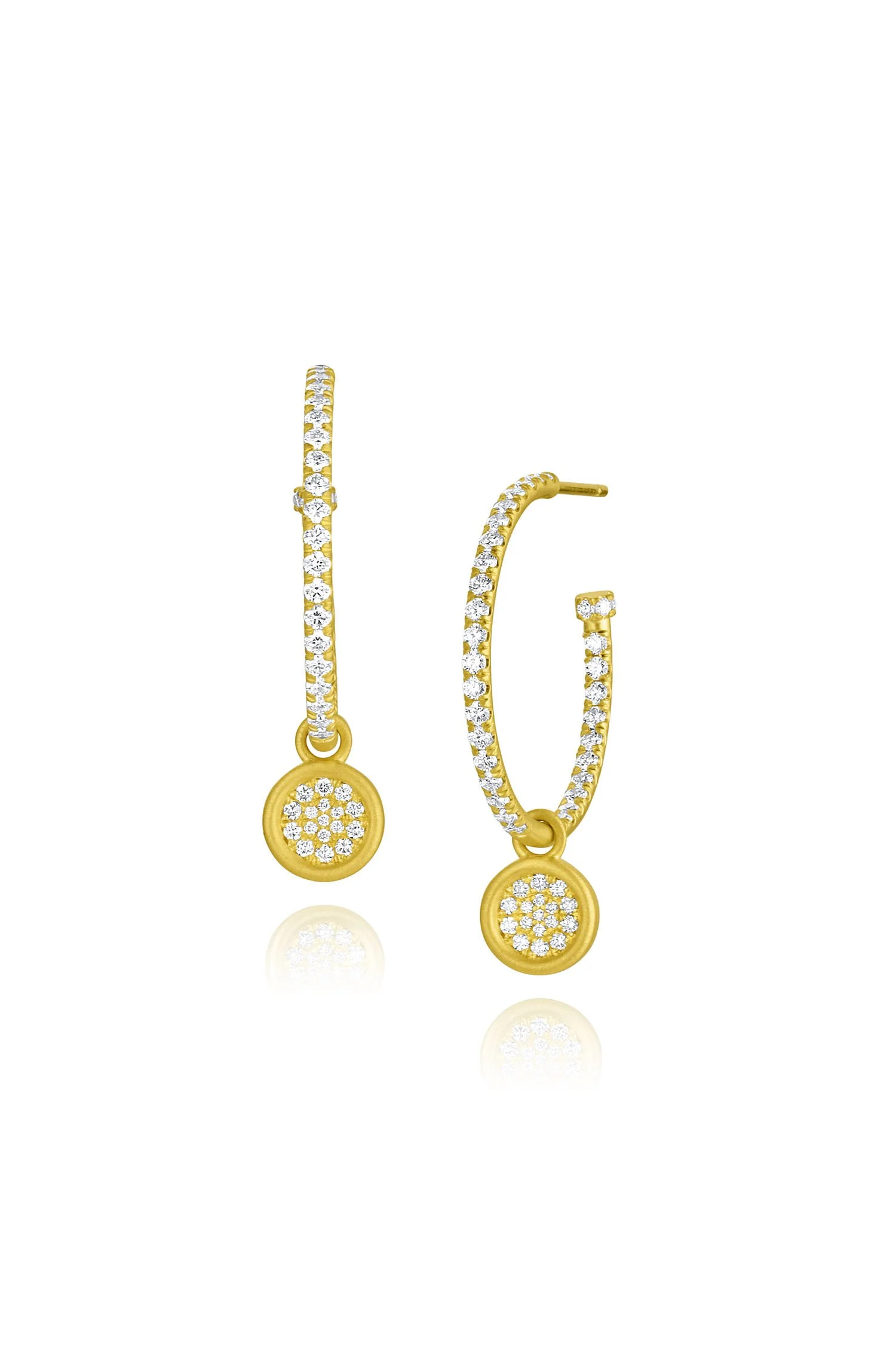 Leigh Maxwell Pavé Medium Hoop with Amani Diamond Earring Charms