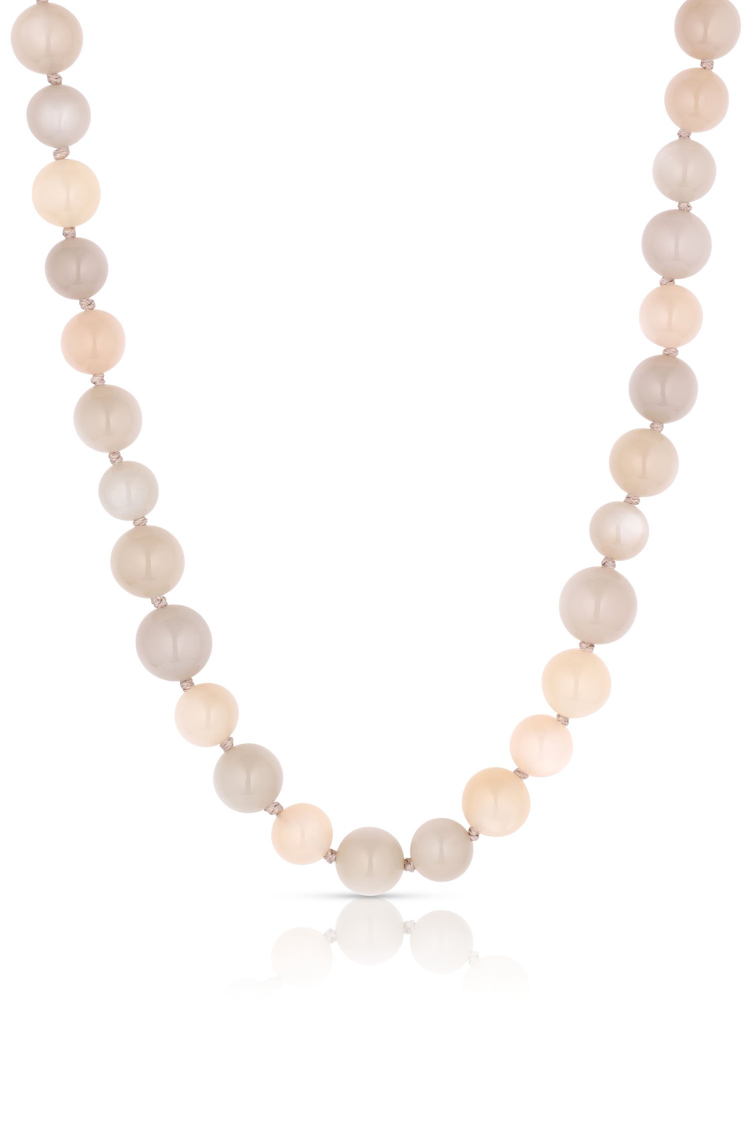 Leigh Maxwell Light Grey & Peach Moonstone Beads
