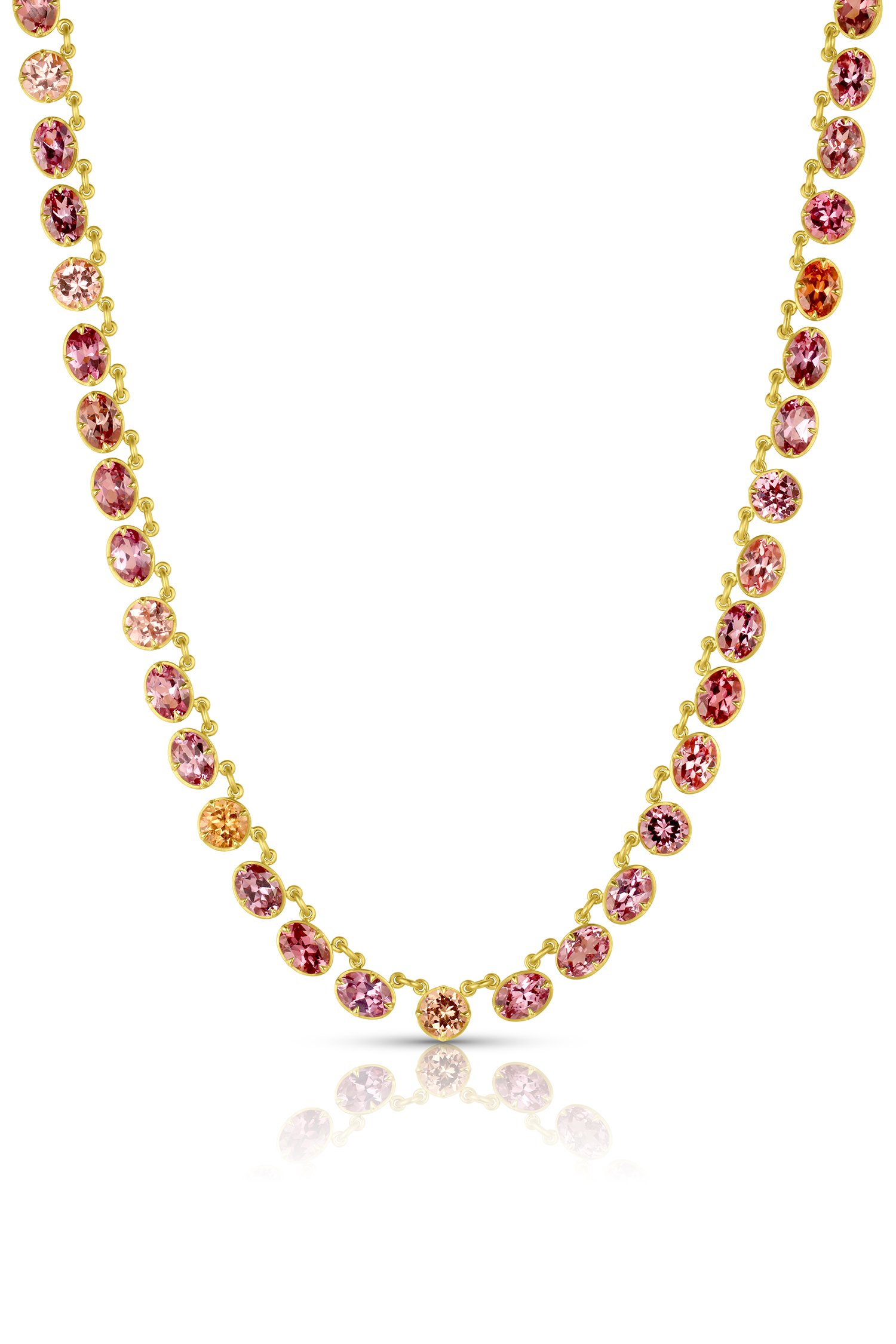 Leigh Maxwell Gemmy Riviere Necklace - Malaya Garnet in 18K yellow gold