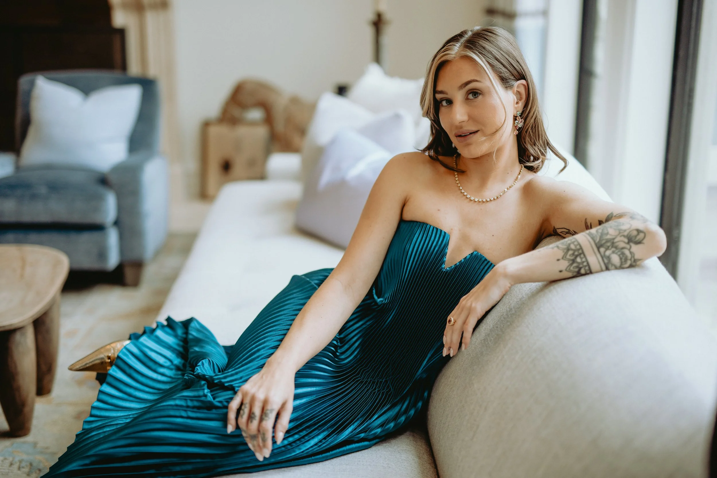 Model wearing Leigh Maxwell Gemmy Rivière Necklace - Old European/Old Mine Diamond