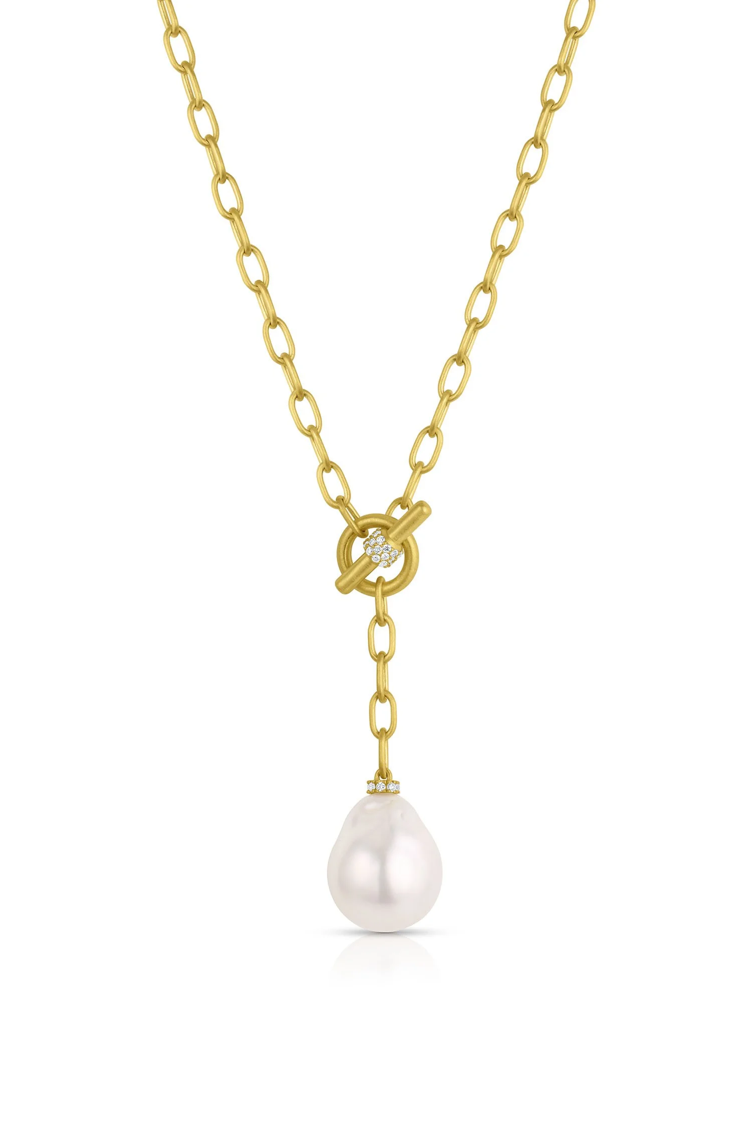 Leigh Maxwell Lariat - Baroque White South Seas Pearl