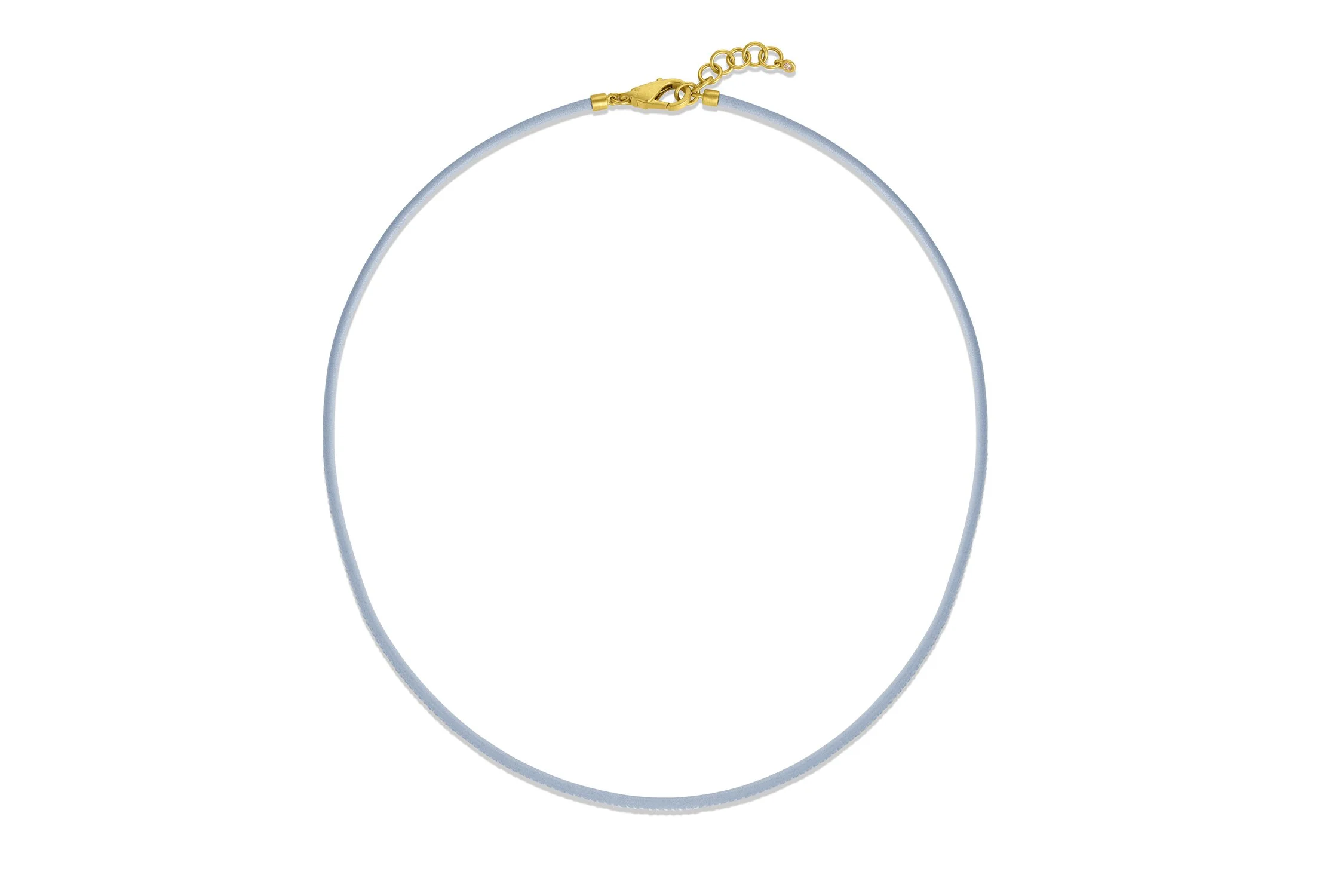 Leigh Maxwell Leather Cord with Lobster Clasp - Blue
