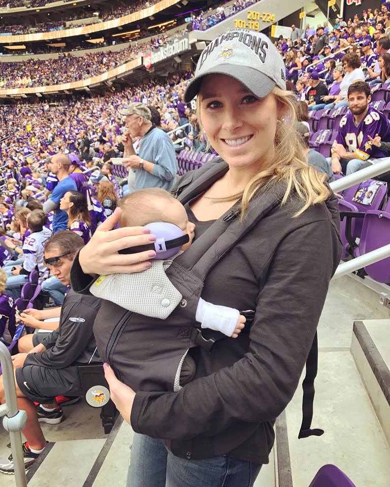 Asher's 1st Vikings game to watch dad! (he was about 3 weeks old)
