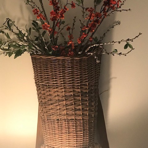 Gathering basket wall decor! #walldecor #baskets #floral revibedesigns.com