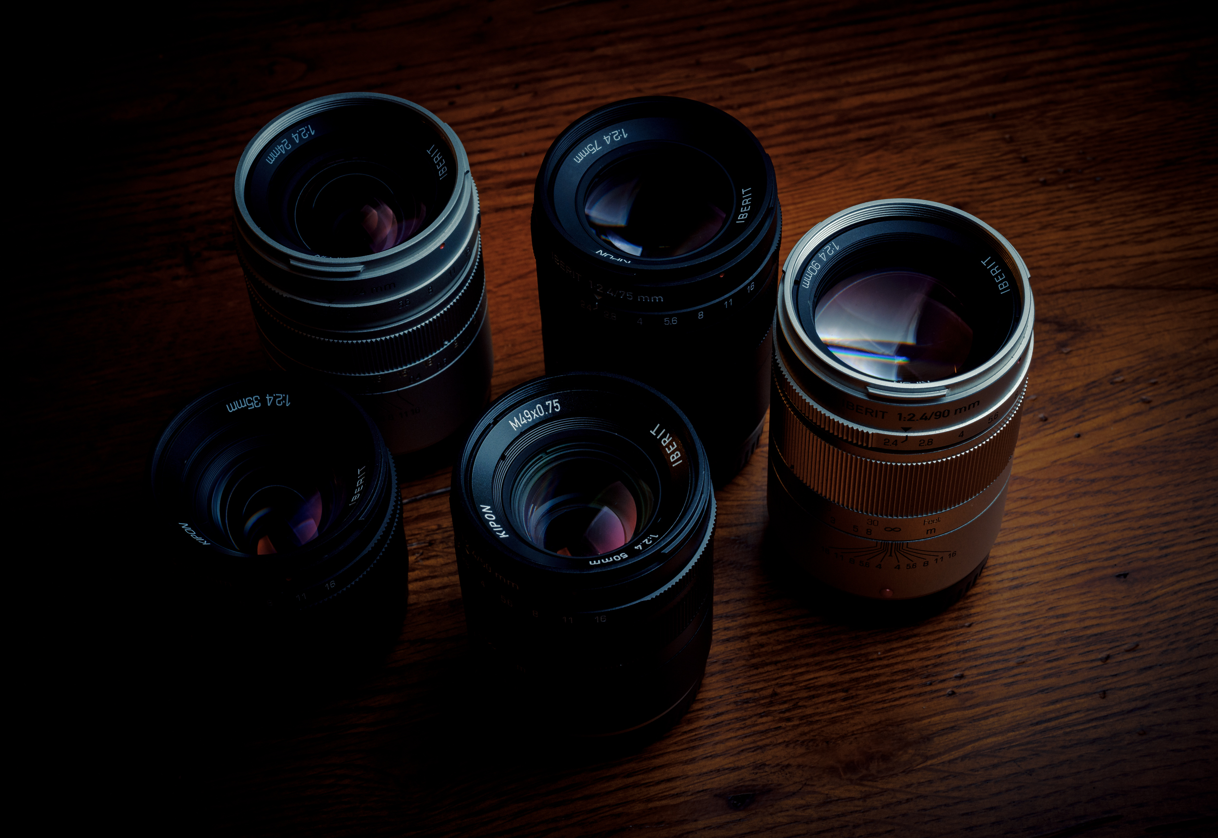 As you can see the sizing on all focal lengths are relatively similar with the exception of the 35mm.