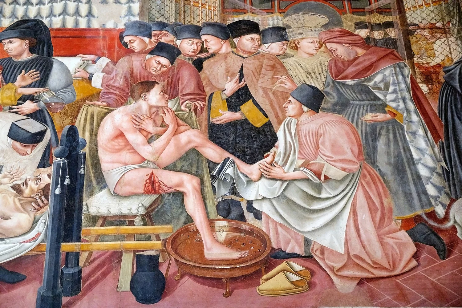 Care of the Sick (detail), Domenico di Bartolo, Pellegrinaio di Santa Maria della Scala (Siena)