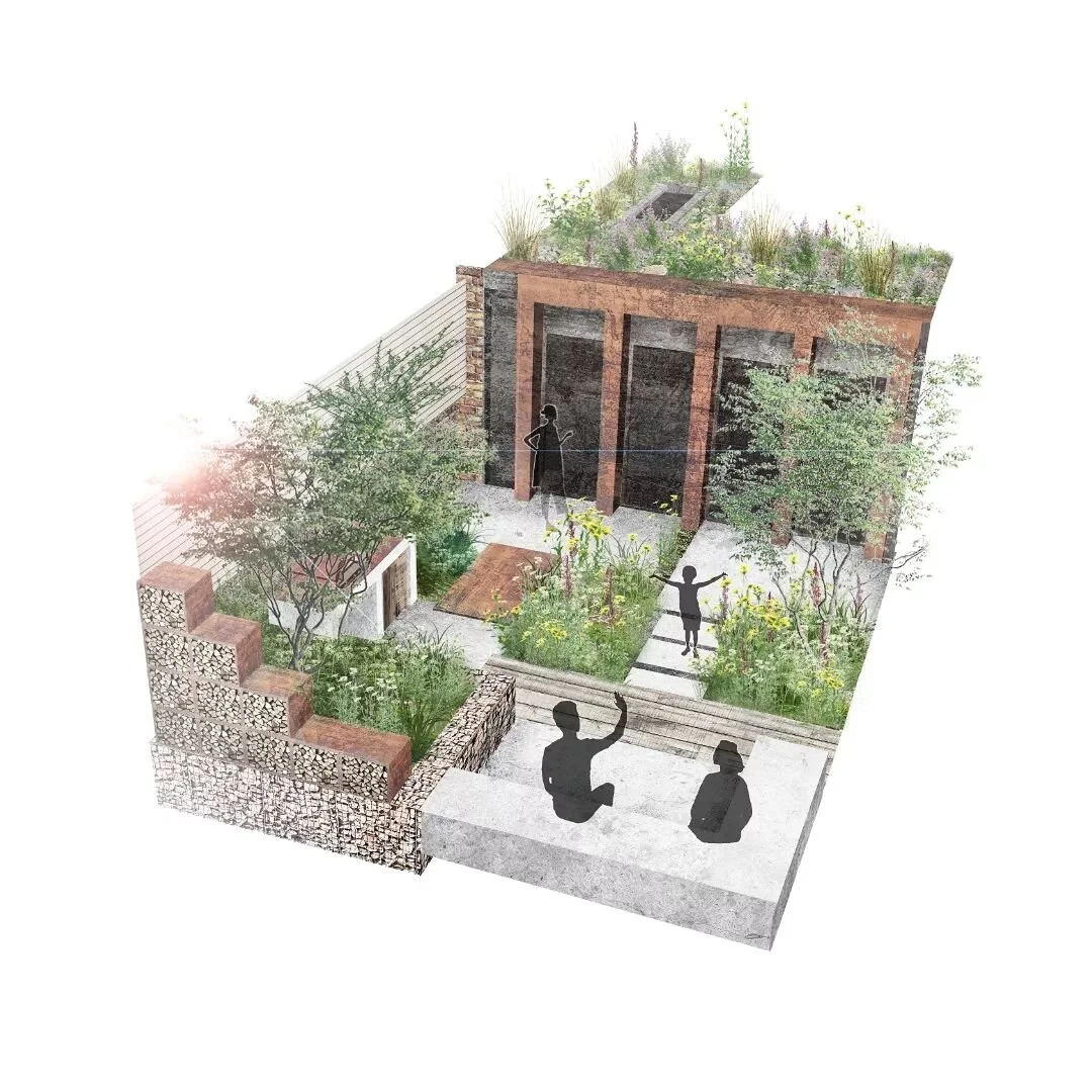 MODERN SUSTAINABILITY
.
Concept proposals for a very exciting new project in Hackney.
.
Designed for a young family this garden explores to potential for sustainability in a modern context. 
.
Having just completed the house renovations the time has 