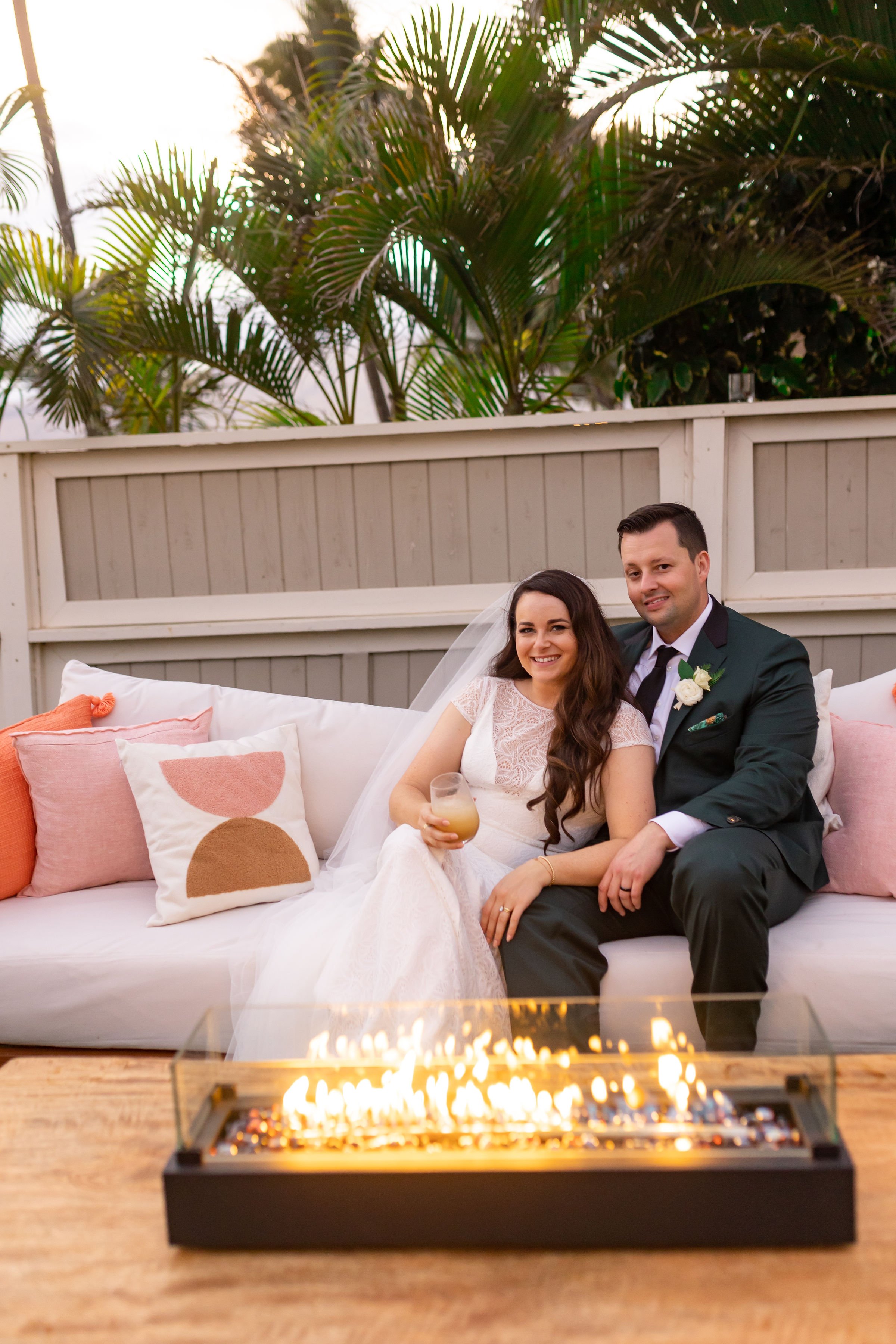 Sugar Beach Events Wedding Lounge Firepit Maui Wedding Planner