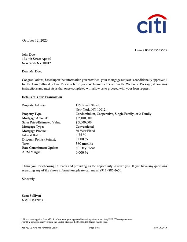 Sample_Pre-Approval Letter (PAL) $3M__Citibank.jpg